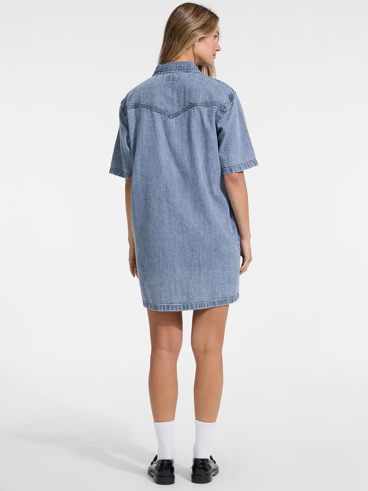 Γυναικείο φόρεμα τζιν oversize dress - eco orgabic cotton arvind indigo W5GK99D5M81GJMW | W5GK99D5M81GJMW