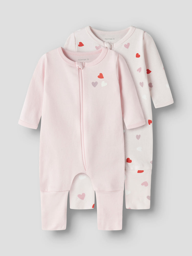 Βρεφικά φορμάκια σετ 2 τεμ hearts NBFNIGHTSUIT 2P ZIP FF CAR. HEART NOOS 13250806 | 13250806