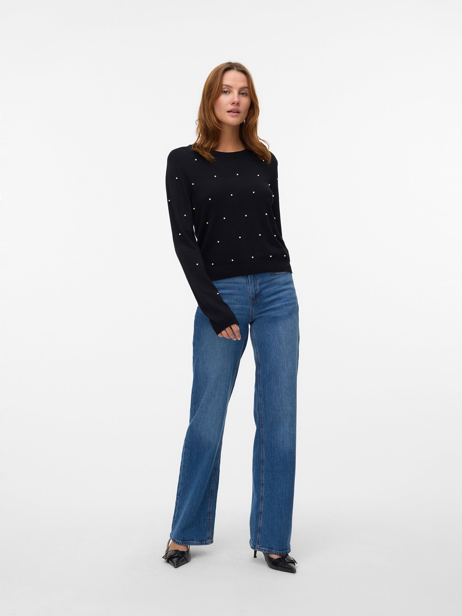 Γυναικεία μπλούζα πέρλες VMGLORY PEARL LS O-NECK PULLOVER 10331386 | 10331386