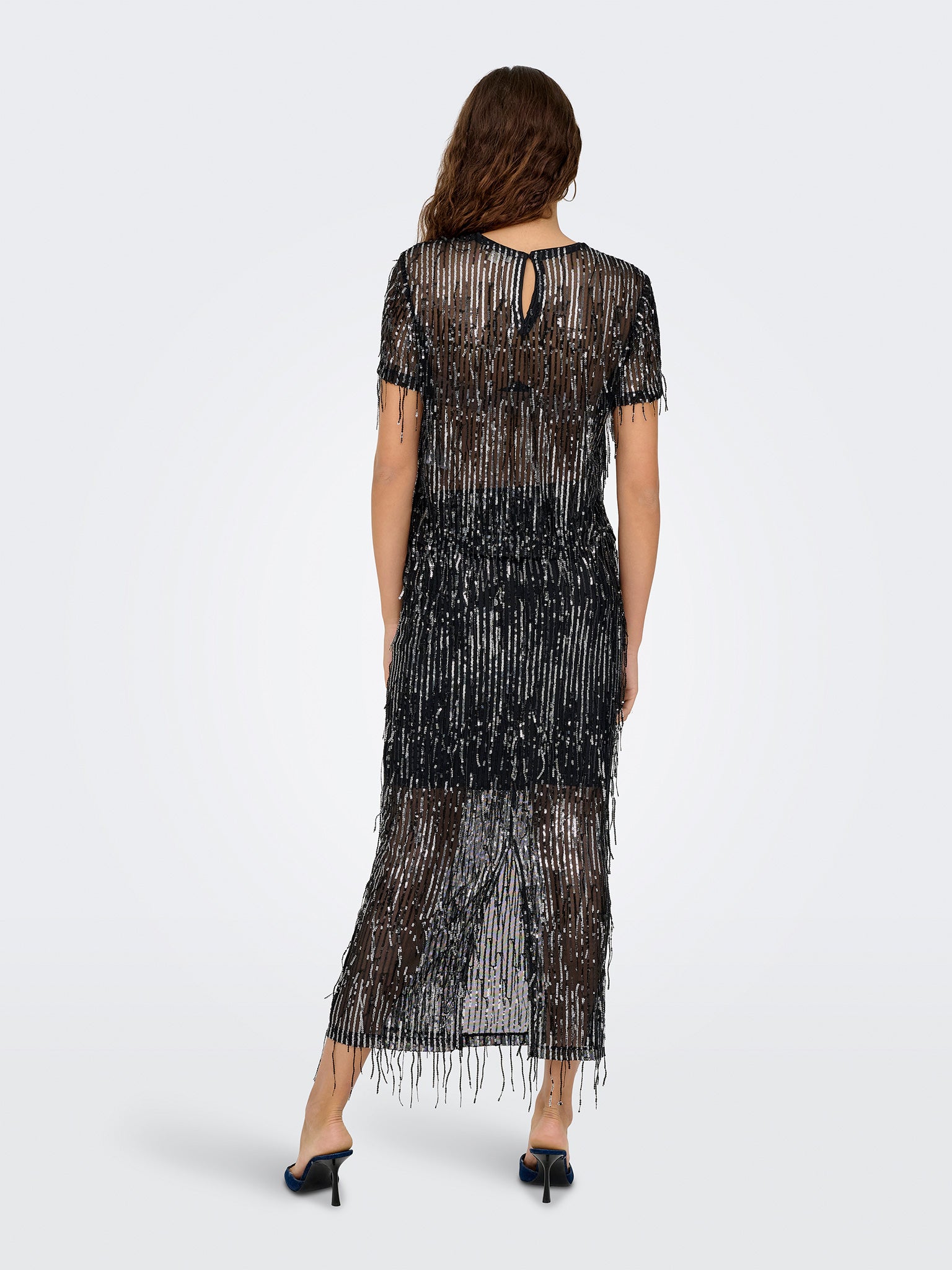 Γυναικεία φούστα με κρόσσια παγιέτας ONLSPACY HW LONG SEQUINS SKIRT 15359937 | 15359937