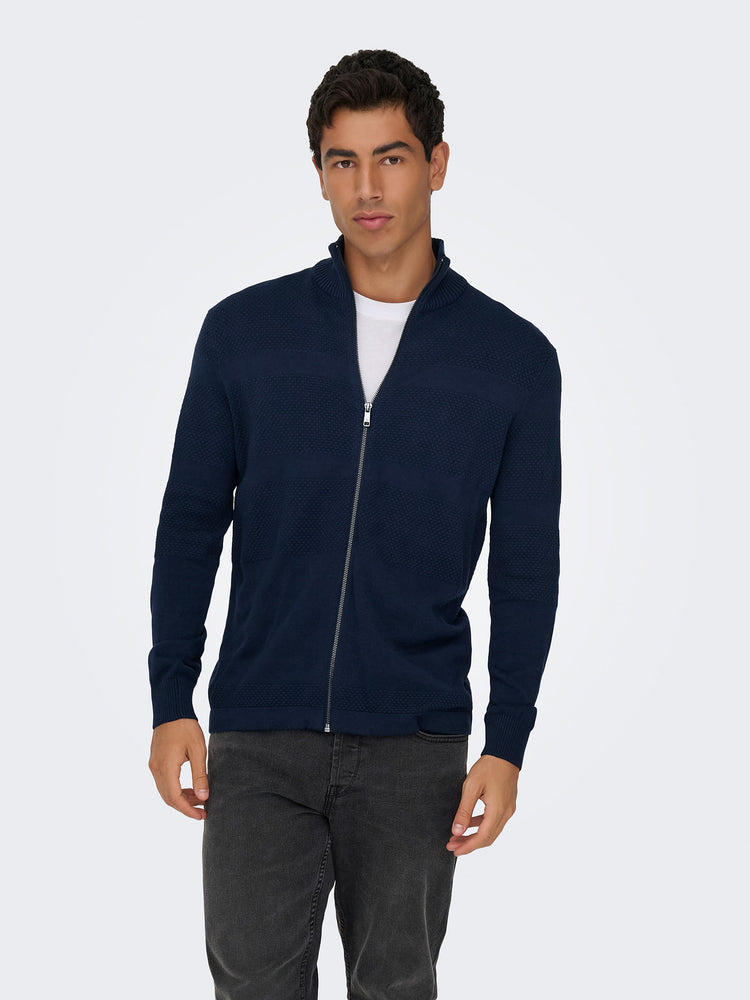 Ανδρική ζακέτα πλεκτή ONSMALIK REG 12 PIN ZIP CARD KNIT NOOS 22033304 | 22033304
