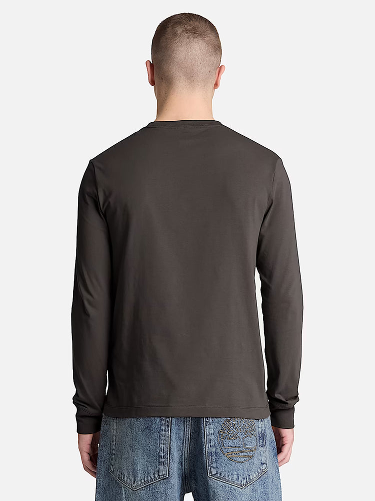 Ανδρική μπλούζα μακό Dunstan River Slim Embroidered Long-Sleeve T-Shirt for Men in Black TBC0YHBTCN1 | TBC0YHBTCN1