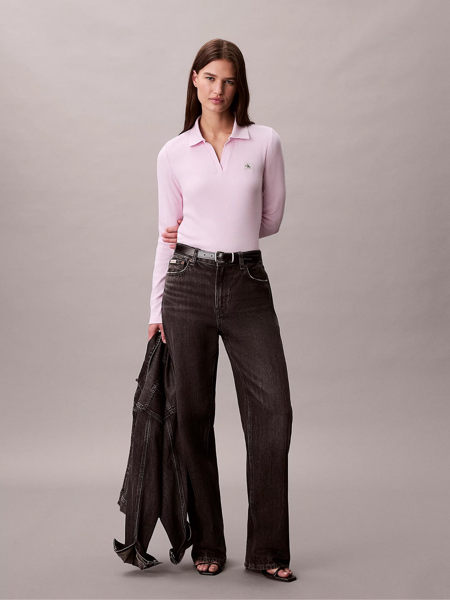 Γυνακεία μπλούζα LS WOVEN LABEL 2X2 RIB JOHNNY LV047E203GTN9 | LV047E203GTN9