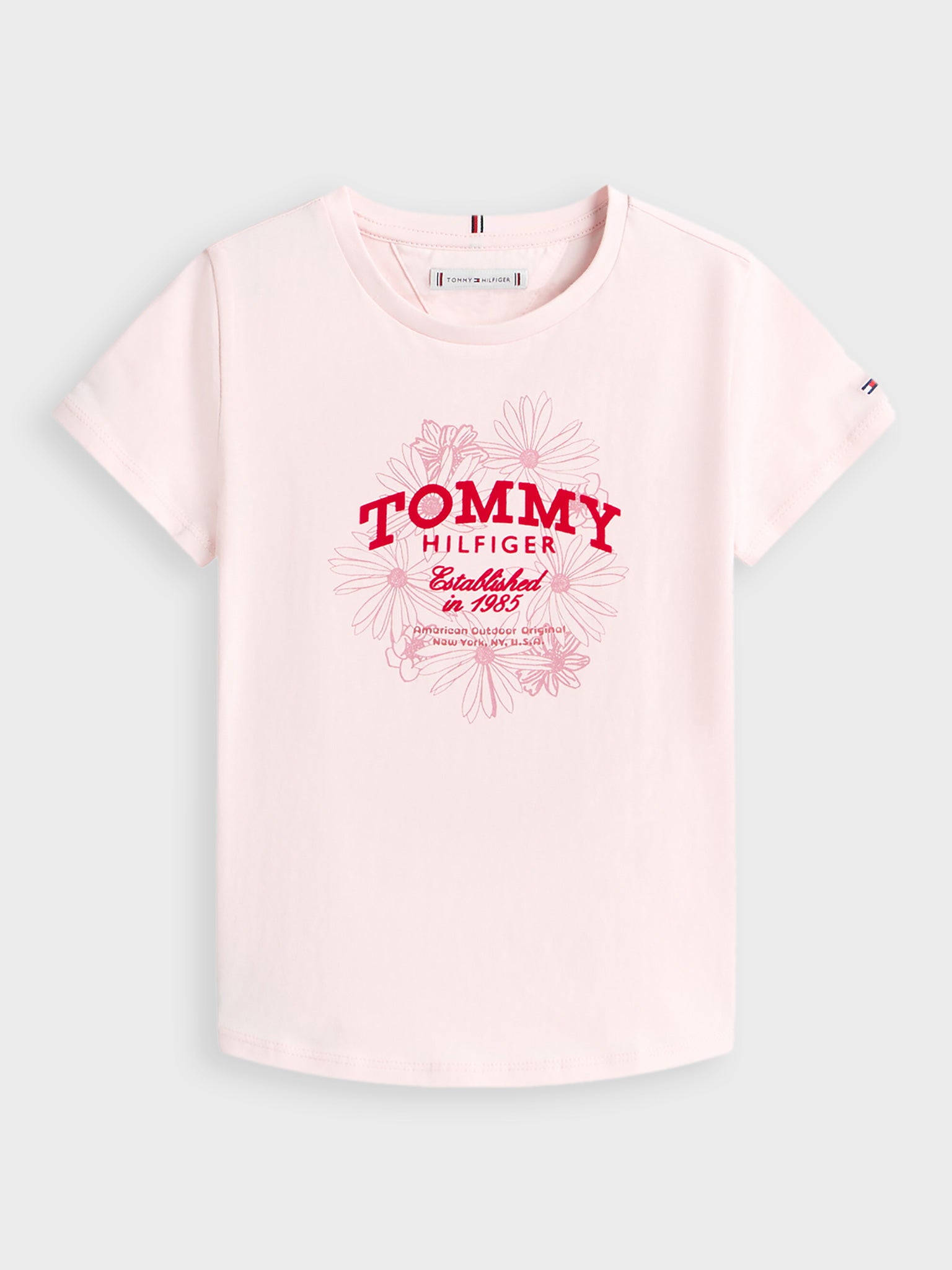 Παιδική μπλούζα flower TOMMY FLOCK FLOWER TEE SS KG0KG09257TG7 | KG0KG09257TG7