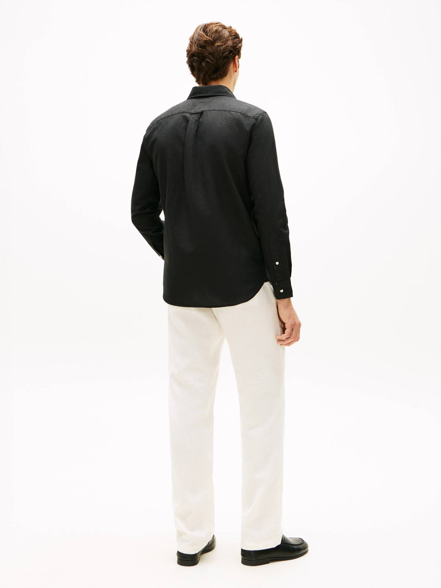 Ανδρικό πουκάμισο λινό CL LINEN BLEND SOLID BTD RF MW0MW42455BDS | MW0MW42455BDS