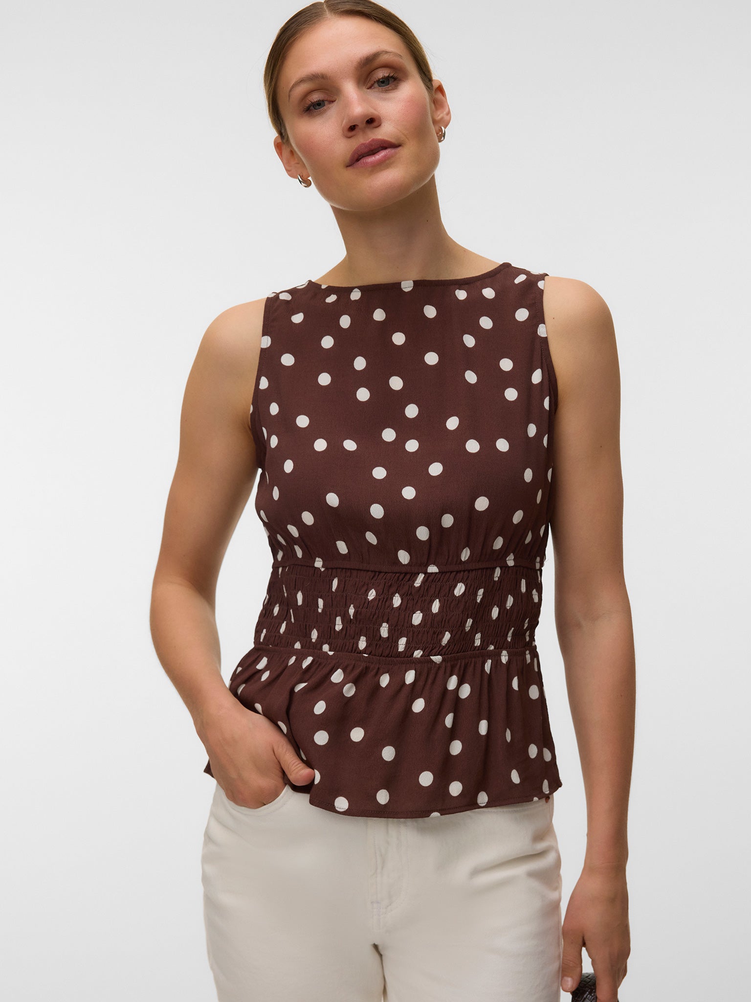 Γυναικεία μπλούζα πουά VMELISA S/L SMOCK DETAIL TOP 10347963 | 10347963