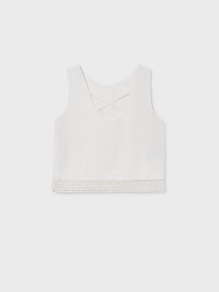 Εφηβική μπλούζα δαντέλα | 26-06157-095