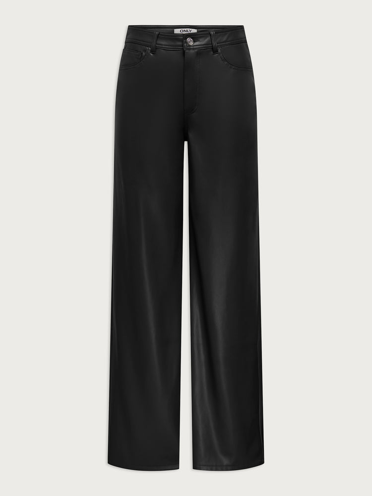 Γυναικείο παντελόνι δερματίνη ONLSMOOTH HW FAUX LEATH WIDE PANT 15376854 | 15376854