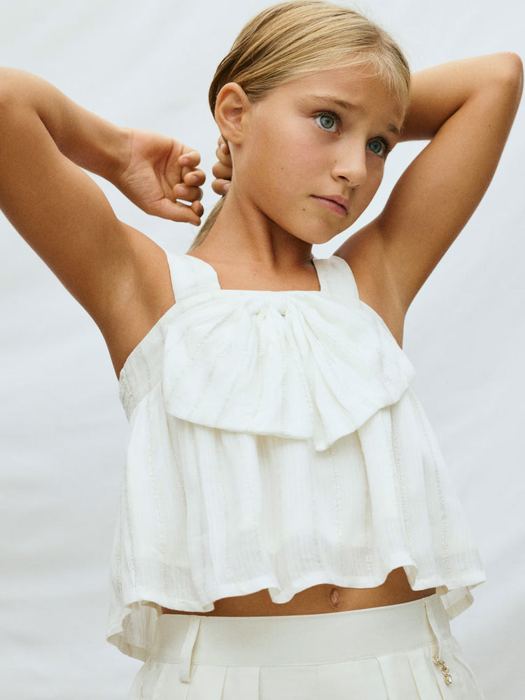 Εφηβική μπλούζα lurex φιόγκος | 26-06019-095