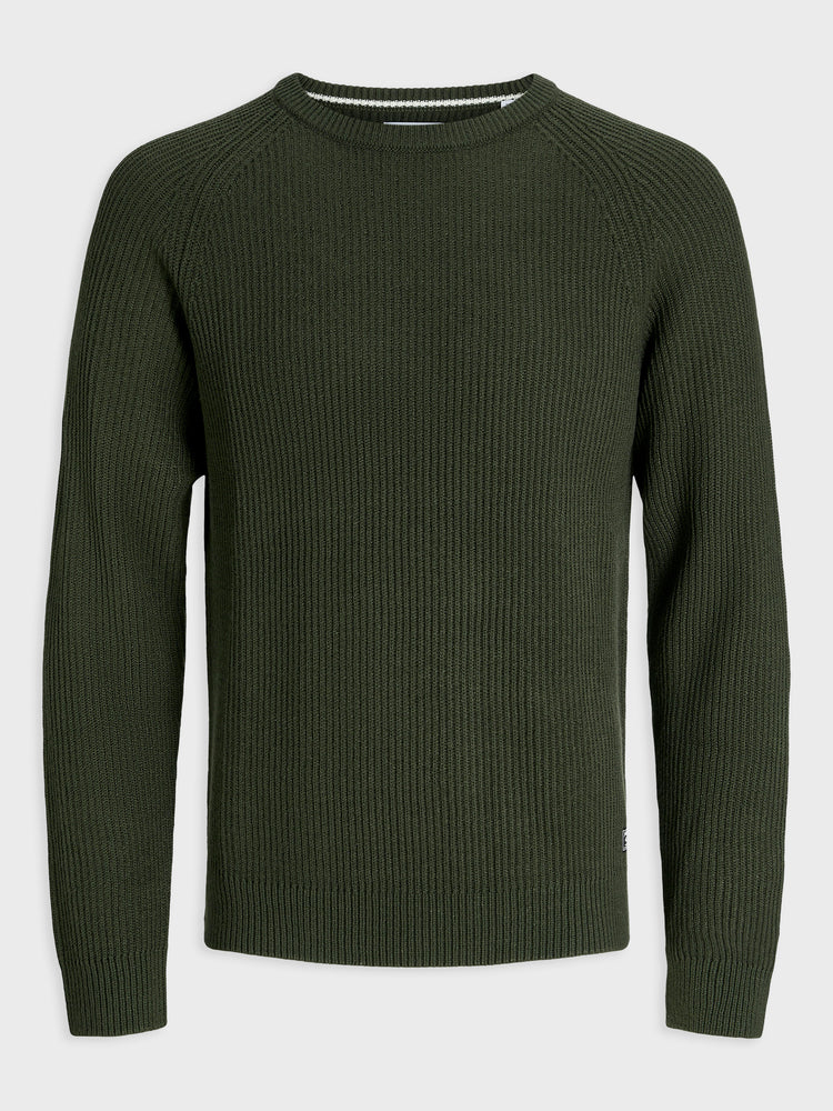 Ανδρική μπλούζα πλεκτή JJPANNEL KNIT CREW NECK AW25 12278916 | 12278916