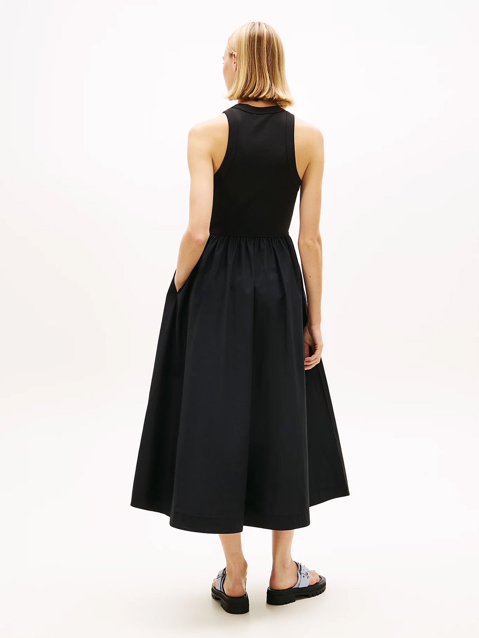 Γυναικείο φόρεμα TJW RIB POPLIN TANK DRESS EXT DW0DW22593BDS | DW0DW22593BDS