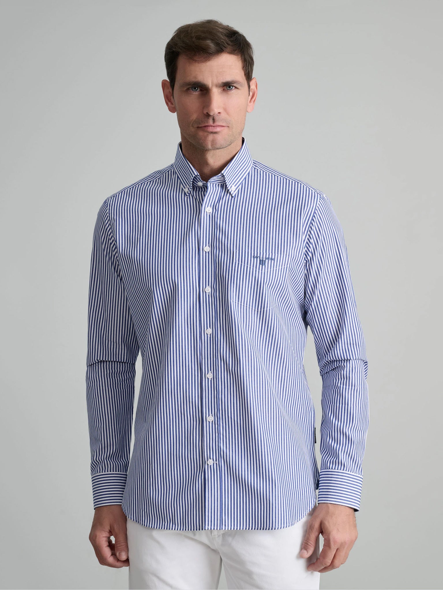 Ανδρικό πουκάμισο dark raf/white 24NG.BX177/1B.2 | 24NG.BX177/1B.2