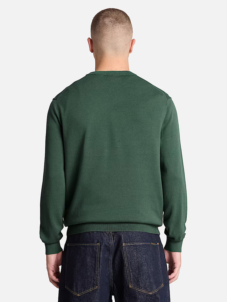 Ανδρική μπλούζα ψιλή πλέξη Williams River Cotton Crewneck Jumper for Men in Green TBC0YHAZ398 | TBC0YHAZ398