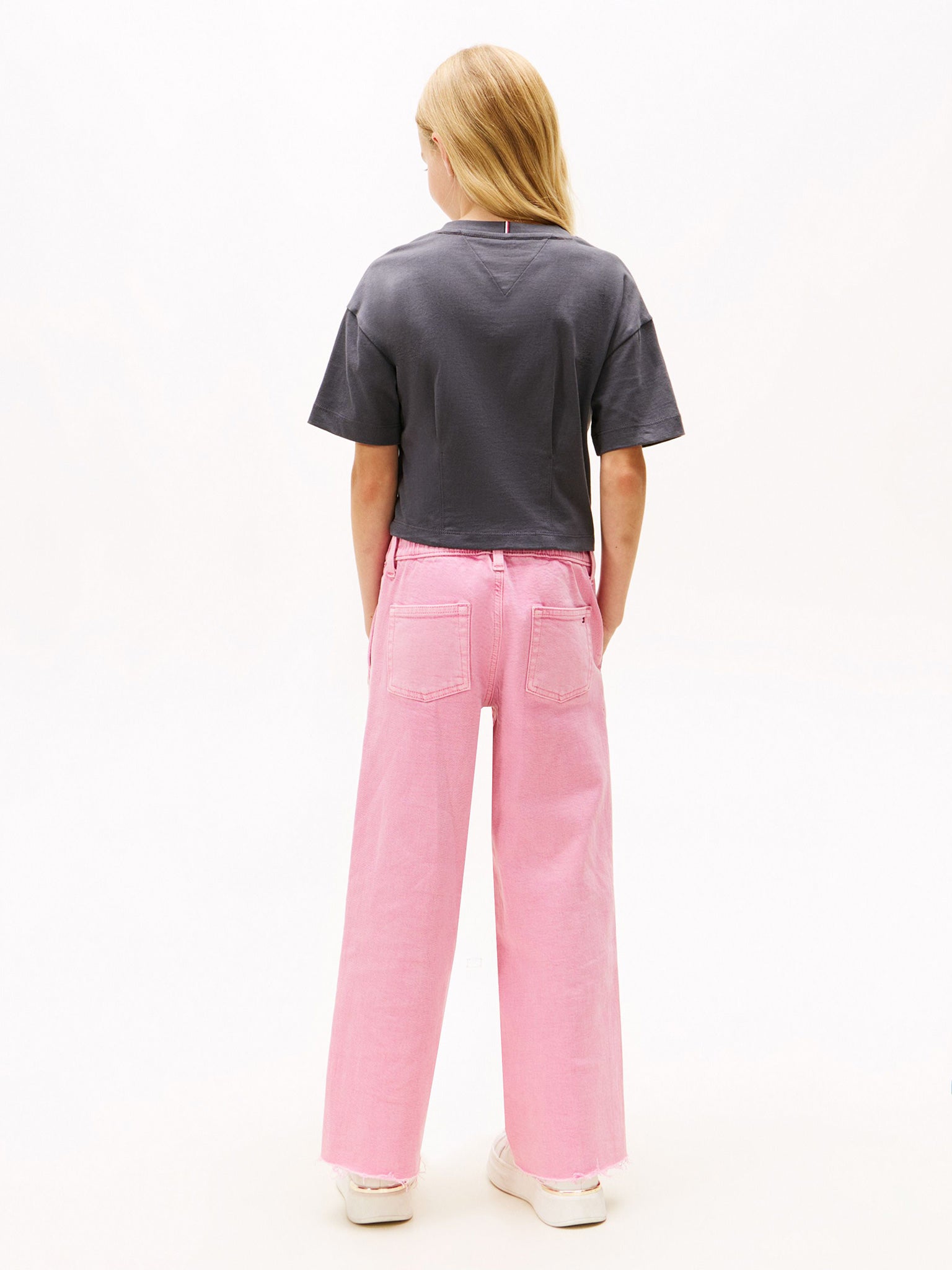 Παιδική μπλούζα crop	MINI LOGO SHINY RUBBER TEE S/S KG0KG08810PT2 | KG0KG08810PT2