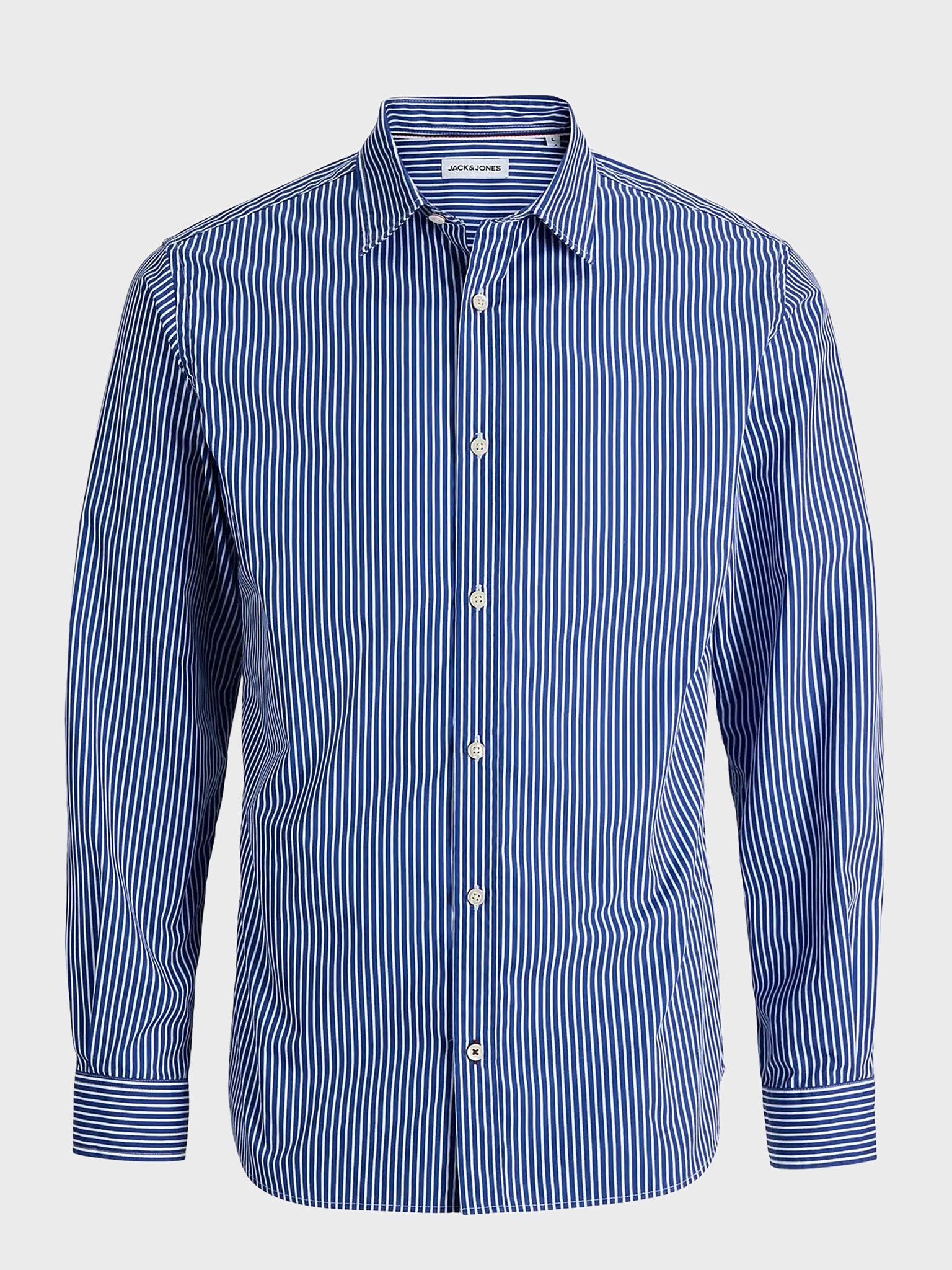 Ανδρικό πουκάμισο ριγέ JJMATHEO DETAIL PRINT SHIRT LS 12289342 | 12289342