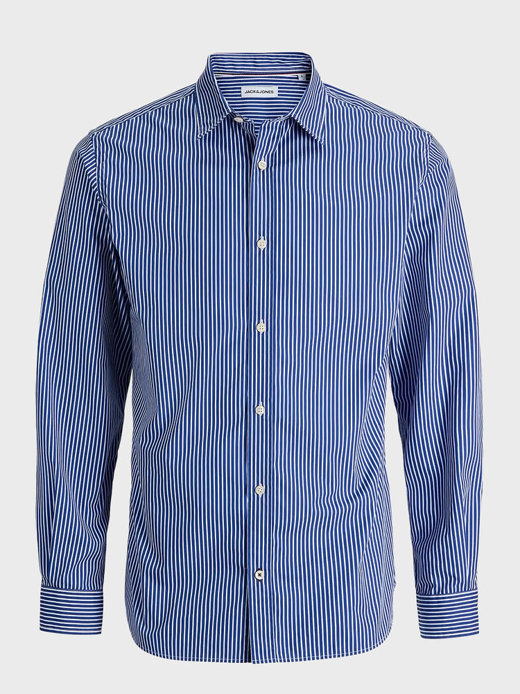 Ανδρικό πουκάμισο ριγέ JJMATHEO DETAIL PRINT SHIRT LS 12289342 | 12289342