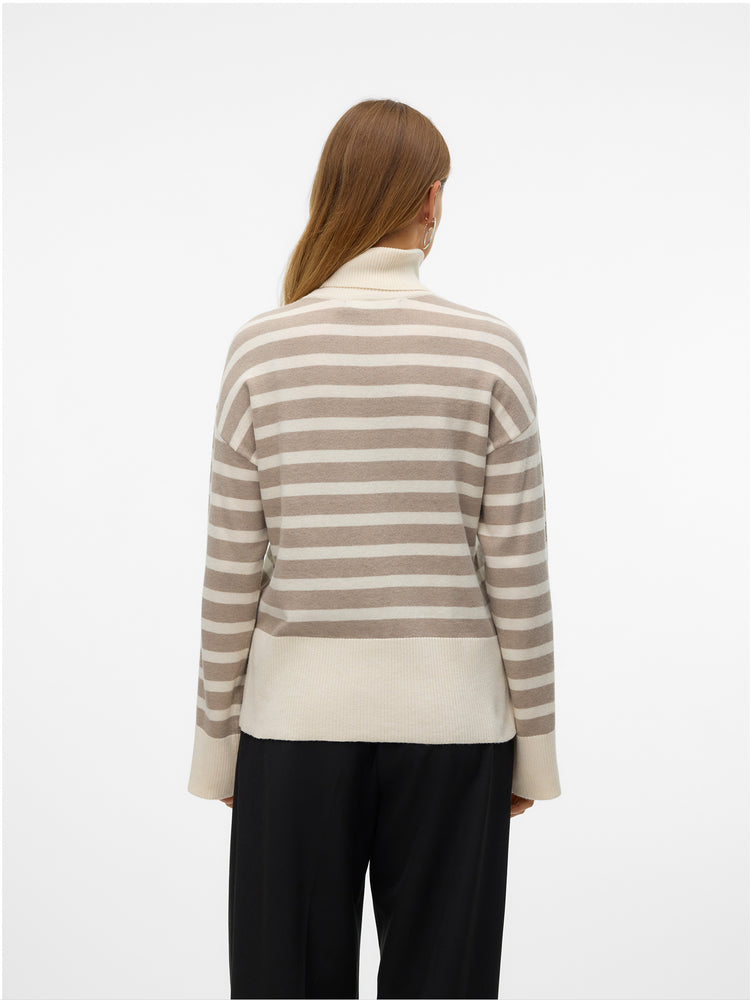 Γυναικεία μπλούζα ριγέ VMFANTASTIC LS ROLLNECK PULLOVER GA BOO 10320629 | 10320629