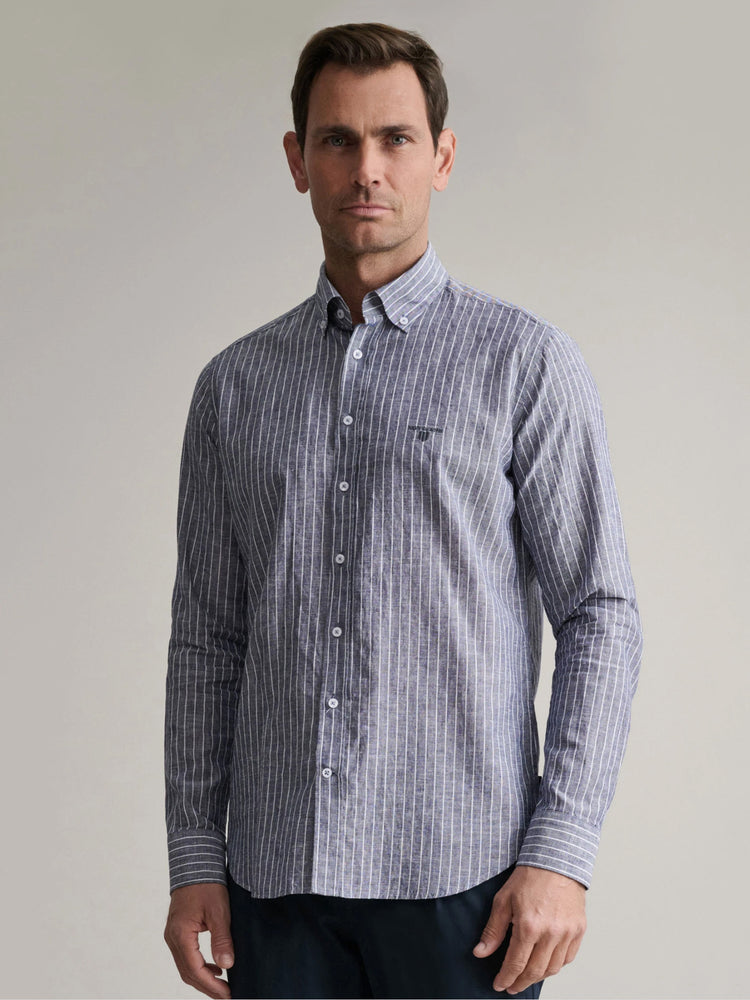 Ανδρικό πουκάμισο ριγέ Blue night/white 24NG.B390/1B | 24NG.B390/1B