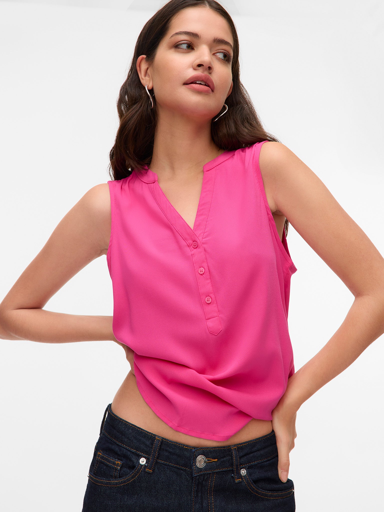 Γυναικεία μπλούζα ασύμμετρη VMBELLA SL V-NECK TOP WVN GA NOOS 10326002 | 10326002