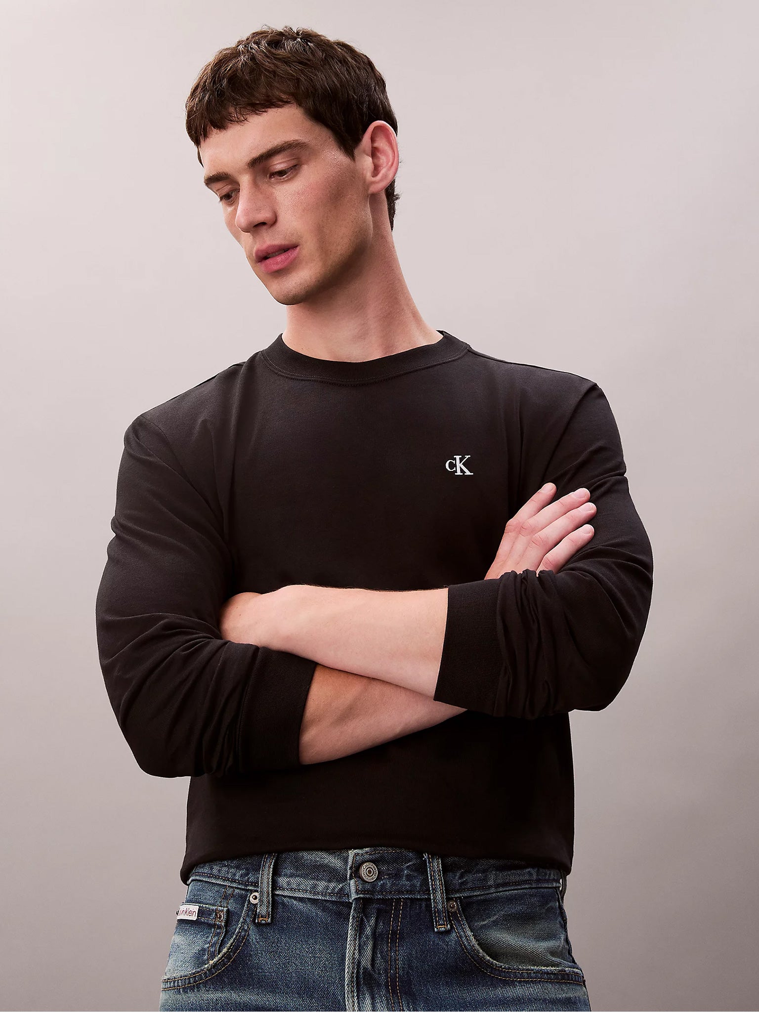 Ανδρική μπλούζα μακό LS EASY MONOGRAM TEE LV04RD247GUB1 | LV04RD247GUB1