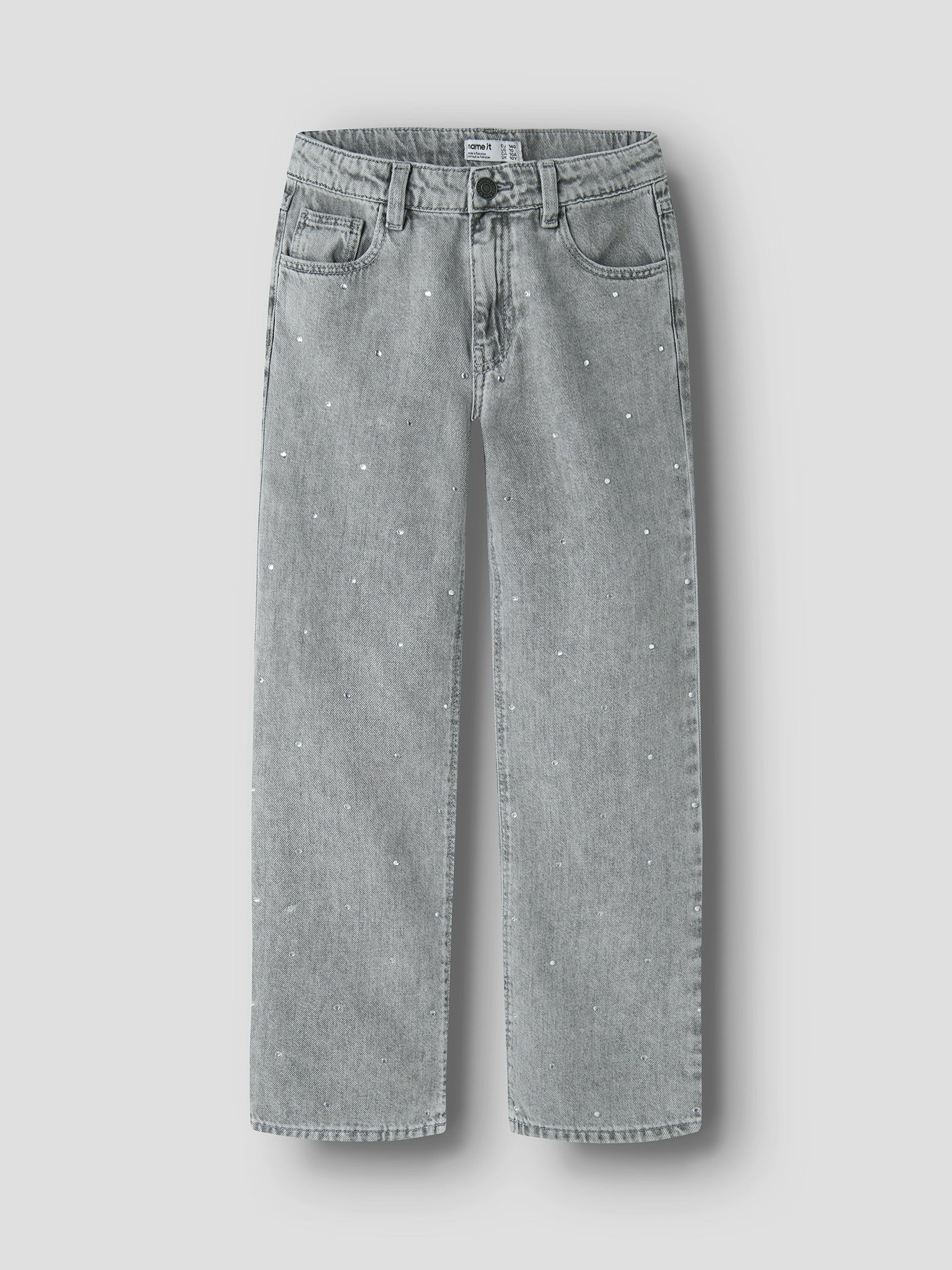 Εφηβικό παντελόνι τζιν με στρας NKFROSE STRAIGH RHINE JEANS 13218358 | 13218358