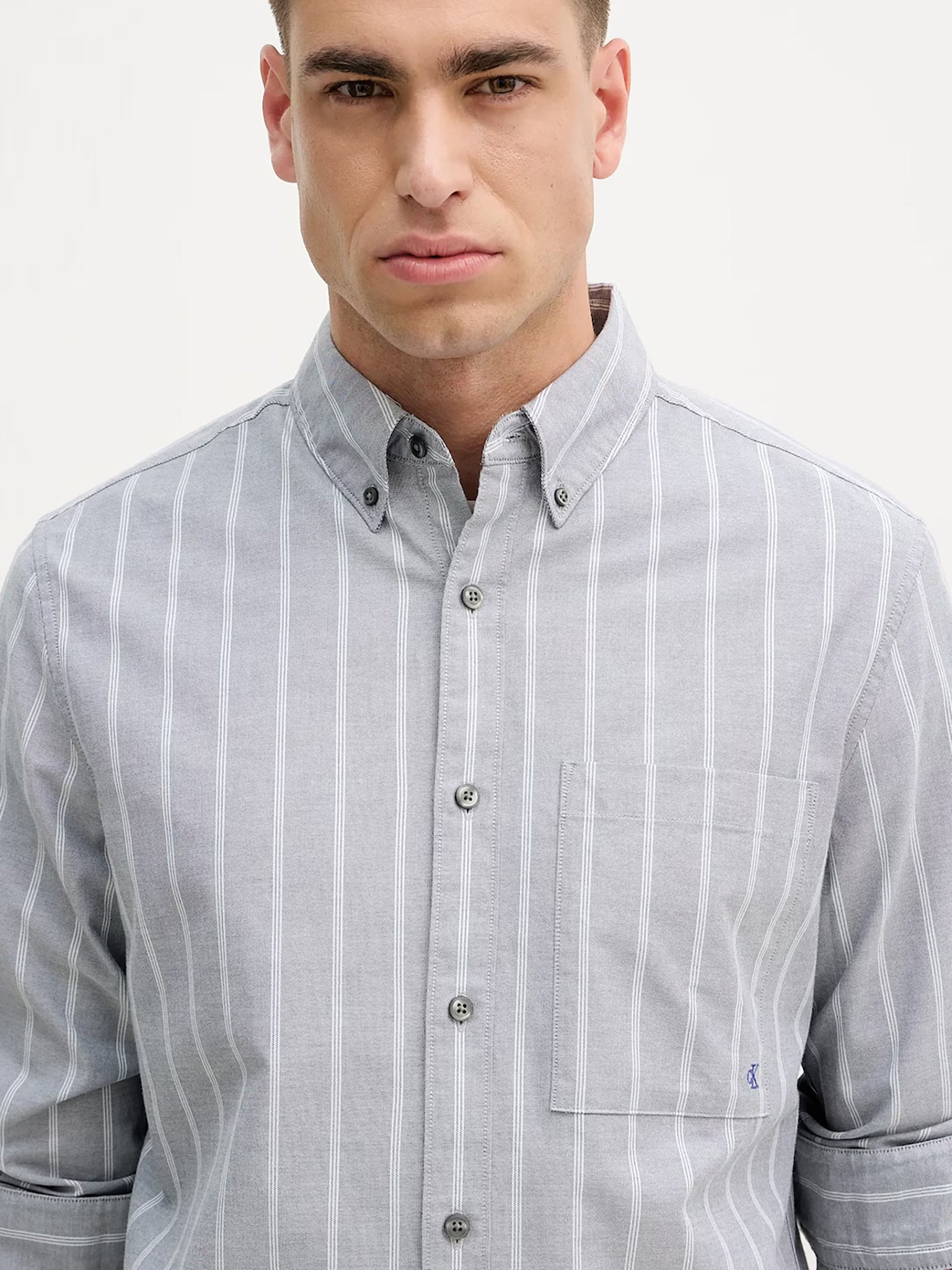 Ανδρικό πουκάμισο ριγέ LS STRIPE OXFORD CLASSIC SHIRT LV04RE113GWD7 | LV04RE113GWD7