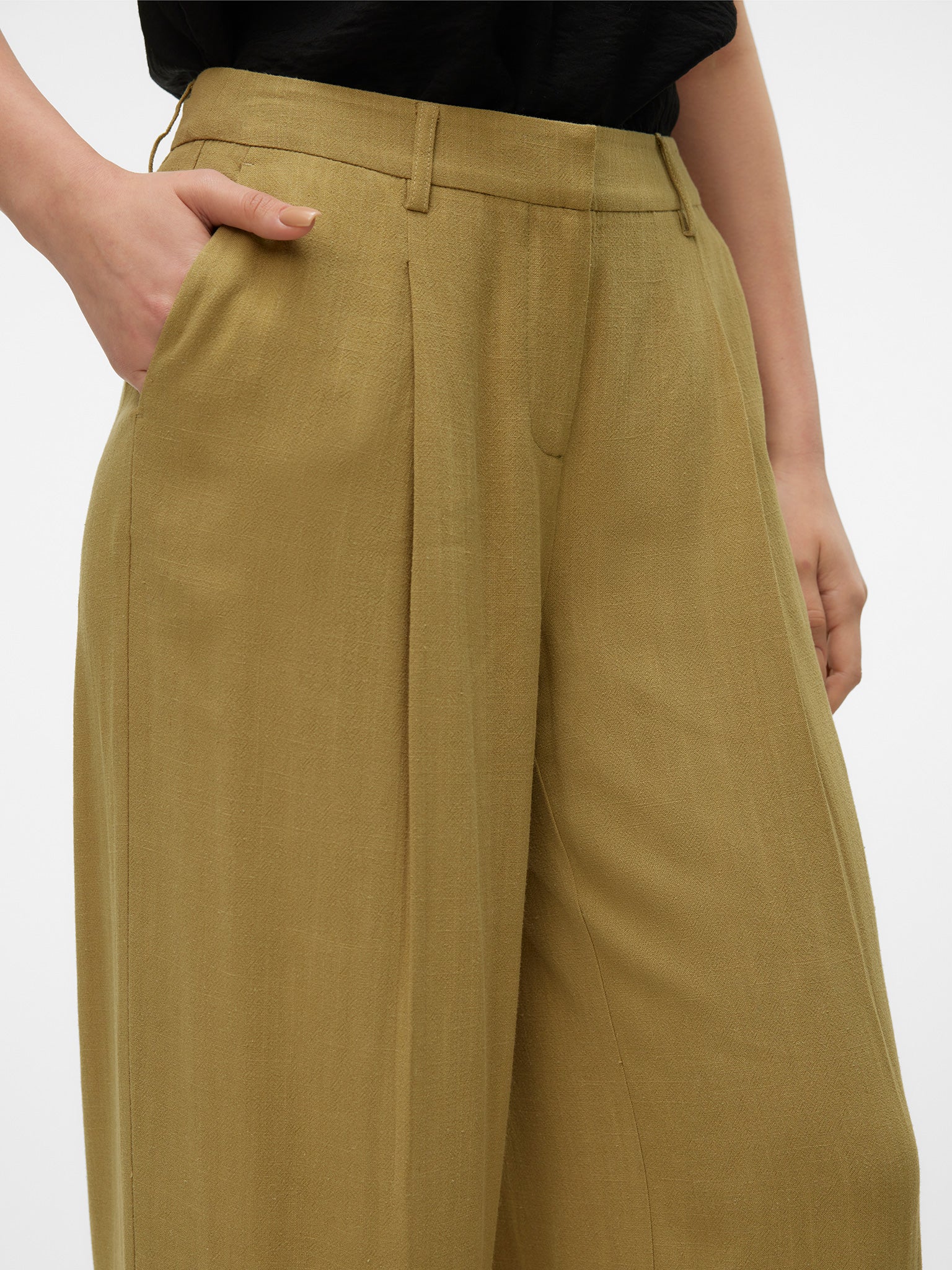 Γυναικεία παντελόνα λινή VMLANI MW WIDE PLEAT PANT 10322108 | 10322108