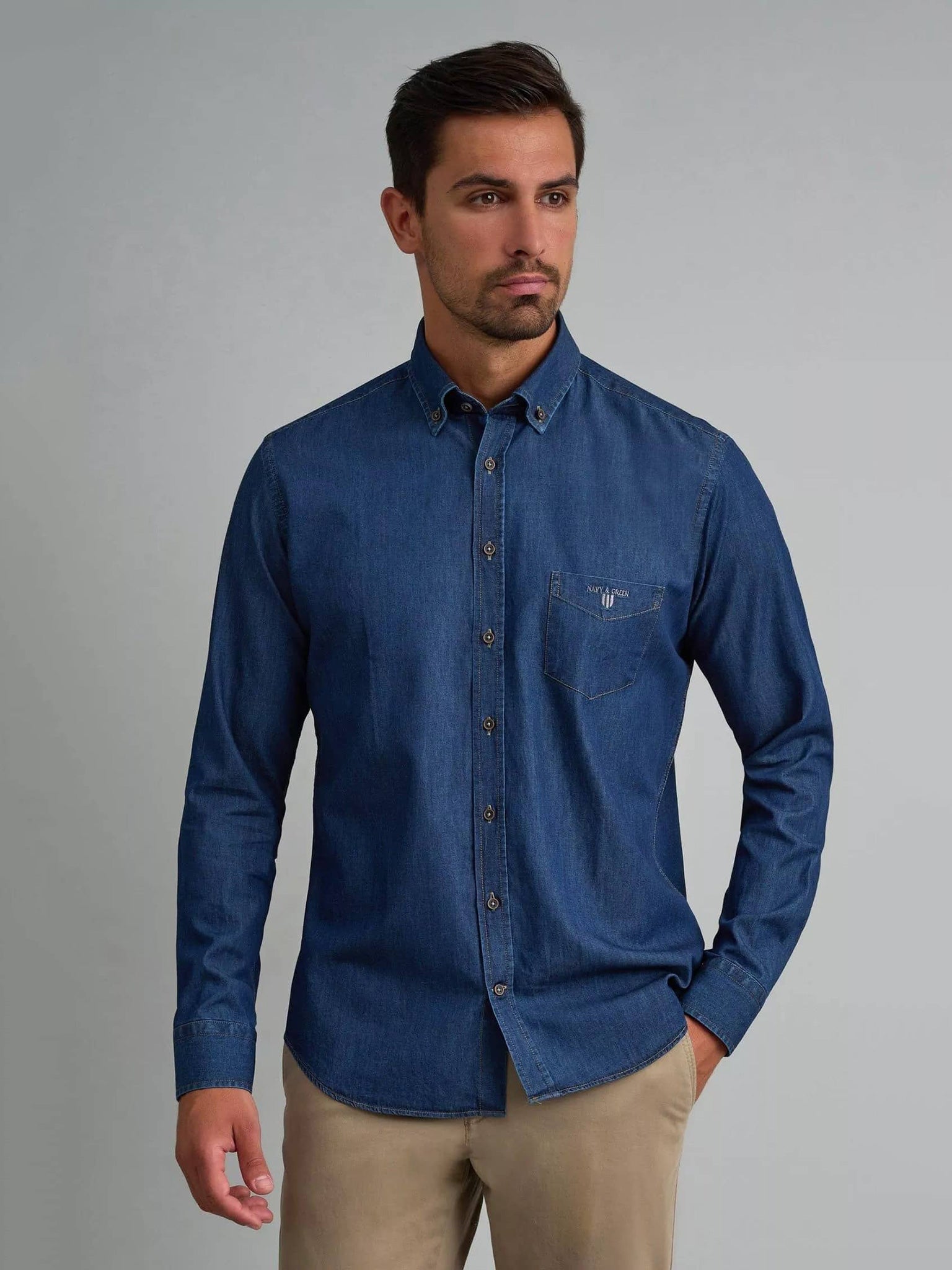 Ανδρικό πουκάμισο τζιν 24NG.SD97/1B.2 | 24NG.SD97/1B.2