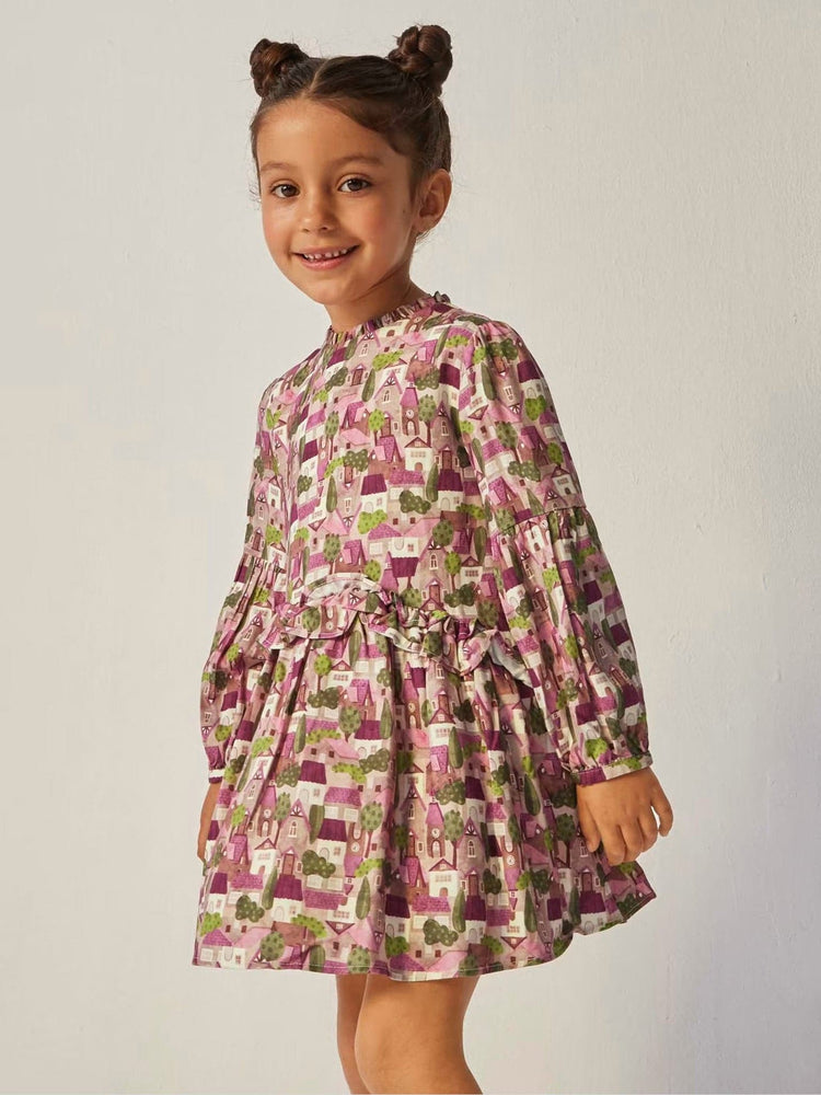 Παιδικό φόρεμα σταμπωτό με βολάν 13-04924-095 | 13-04924-095