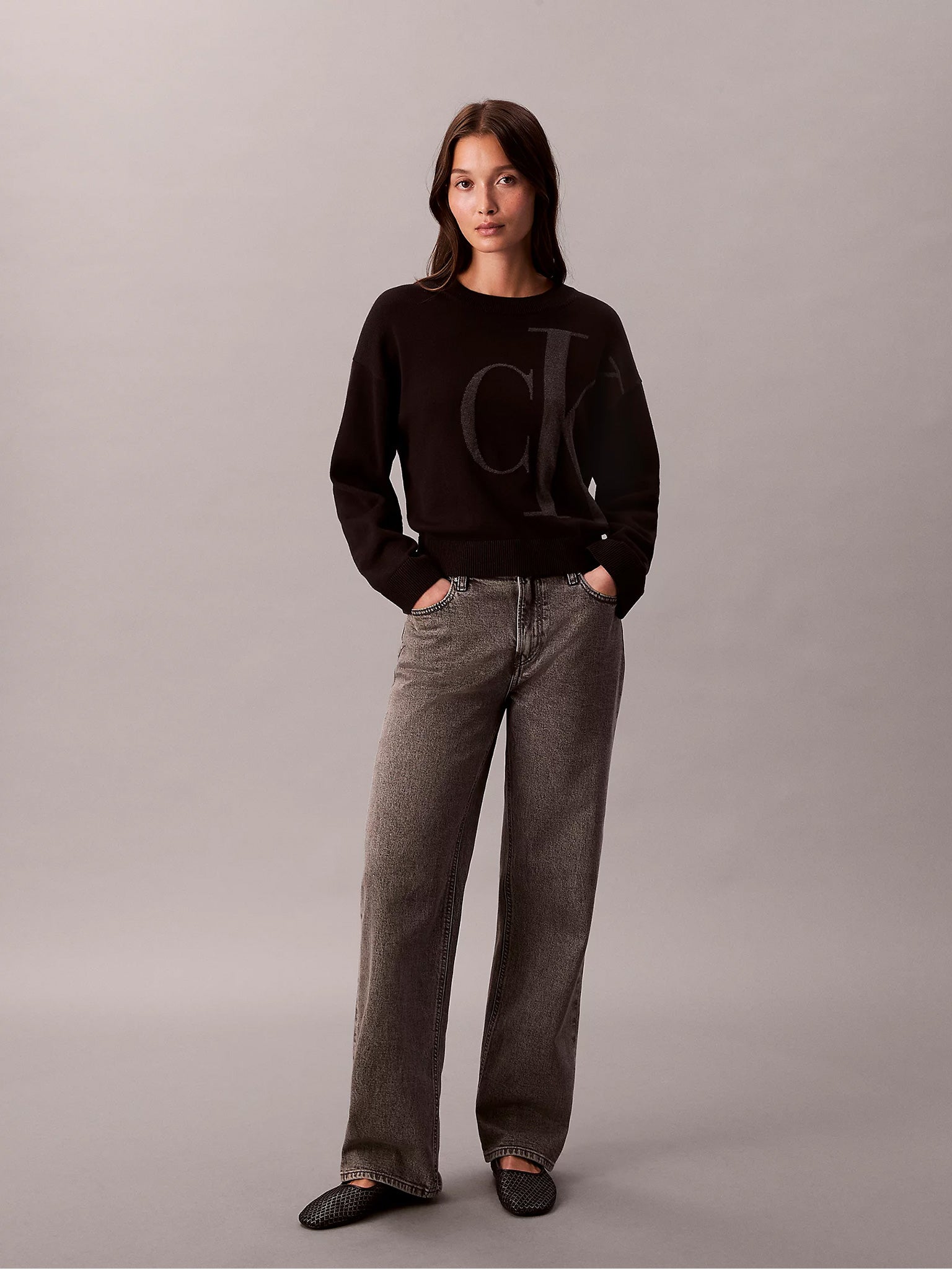 Γυναικεία μπλούζα πλεκτή Long Sleeve Smooth Cotton CK LV047E304GUB1 | LV047E304GUB1