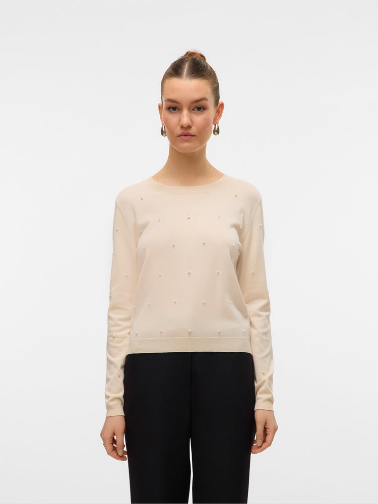 Γυναικεία μπλούζα πέρλες VMGLORY PEARL LS O-NECK PULLOVER 10331386 | 10331386