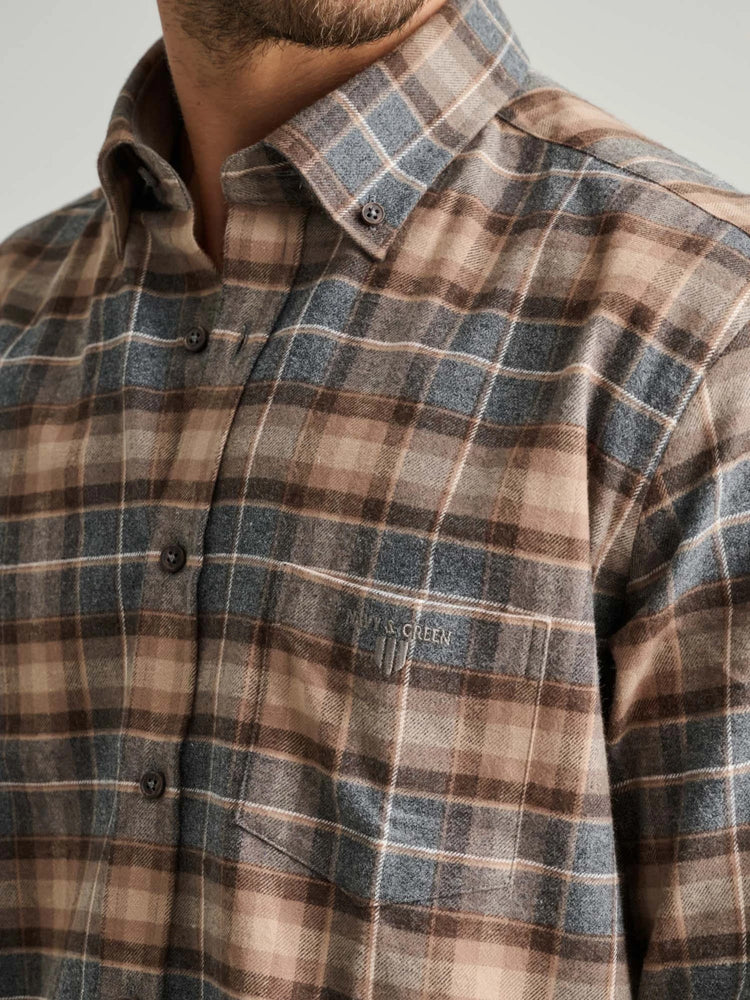 Ανδρικό πουκάμισο brown/grey 24NG.SD196/1B | 24NG.SD196/1B