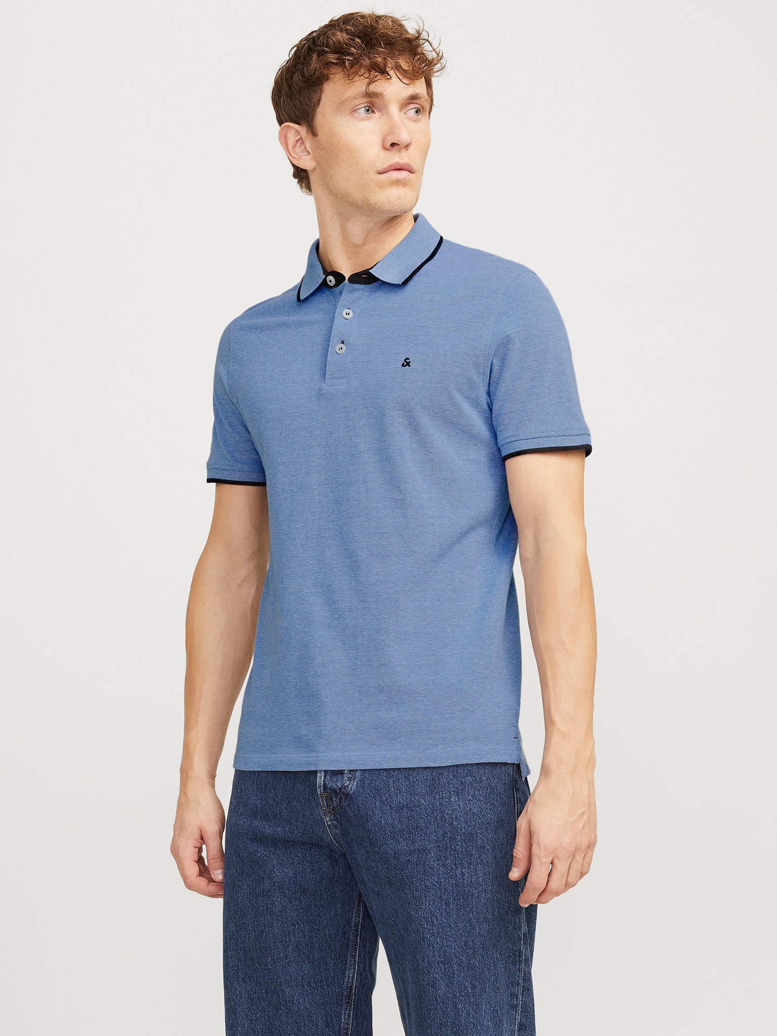 Ανδρικό polo μελανζέ JJEPAULOS POLO SS NOOS 12136668 | 12136668