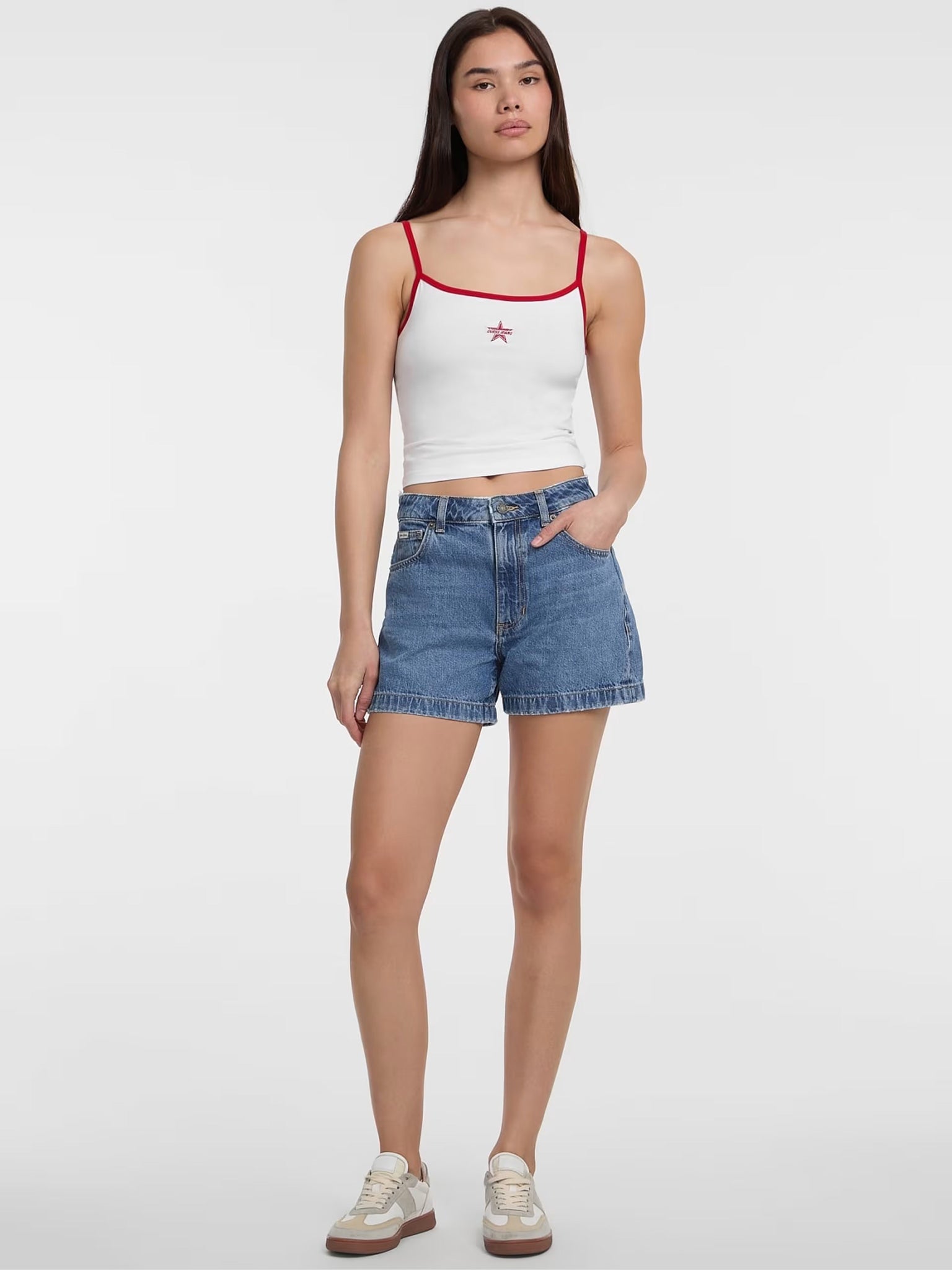 Γυναικείο σορτς τζιν highwaist mom sho - eco linen storm indigo W5GD0SD5O13GJLV | W5GD0SD5O13GJLV