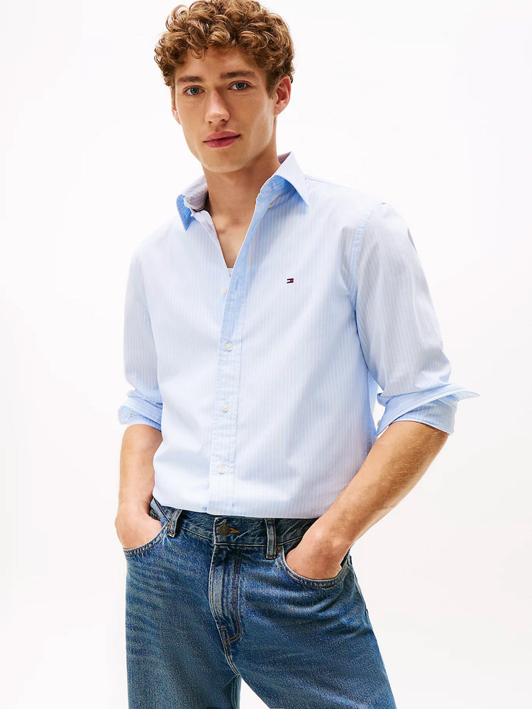 Ανδρικό πουκάμισο ριγέ CORE HAIRLINE POPLIN RF SHIRT MW0MW413990A4 | MW0MW413990A4