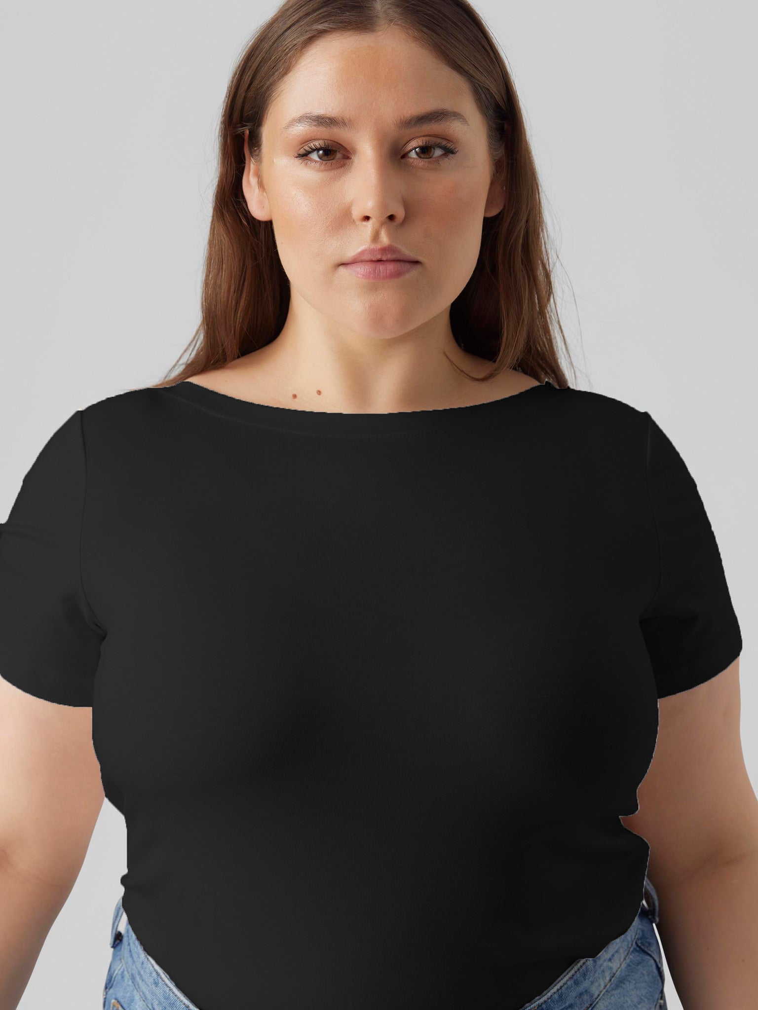 Γυναικείο t-shirt VMVANDA MODAL S/S TOP NOOS CURVE 10286796 | 10286796