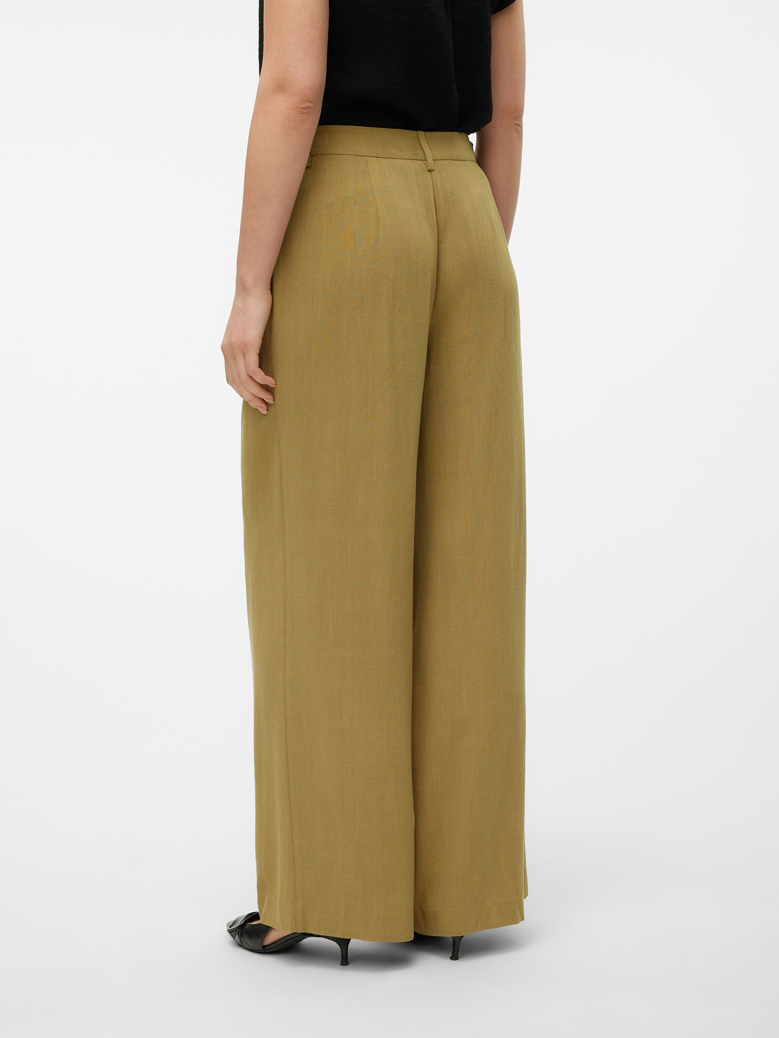 Γυναικεία παντελόνα λινή VMLANI MW WIDE PLEAT PANT 10322108 | 10322108