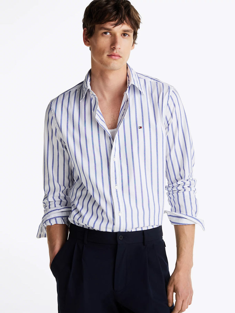 Ανδρικό πουκάμισο ριγέ FLEX POPLIN NAUTICAL STP SHIRT MW0MW375560GZ | MW0MW375560GZ