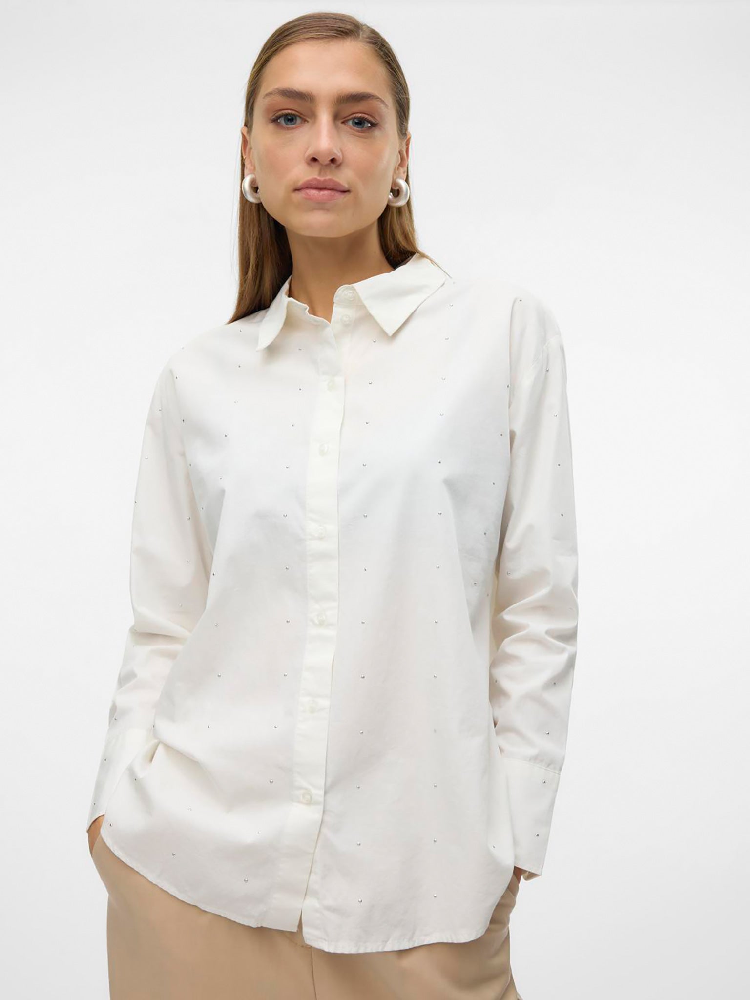 Γυναικείο πουκάμισο VMCHARLOTTE STUD LS SHIRT WVN 10311071 | 10311071