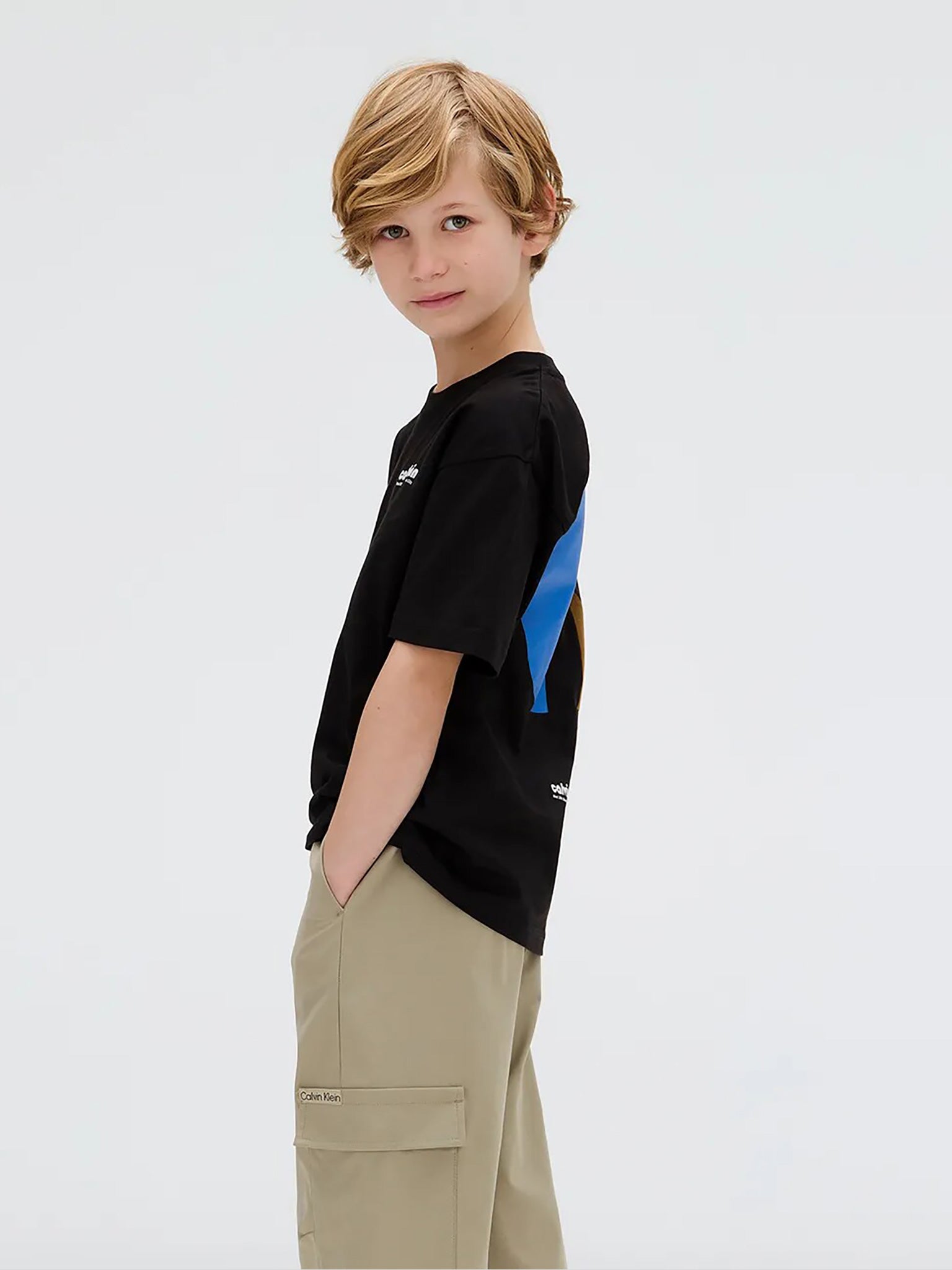 Παιδική μπλούζα μακό GEO CK BACKPRINT RELAXED TEE IB0IB02543BEH | IB0IB02543BEH