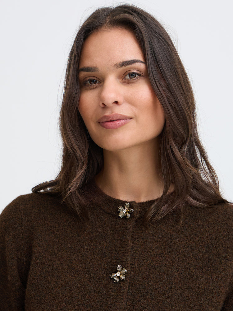 Γυναικεία ζακέτα πλεκτή BYOMEA Cardigan Java Melange / Brown 20819510 | 20819510