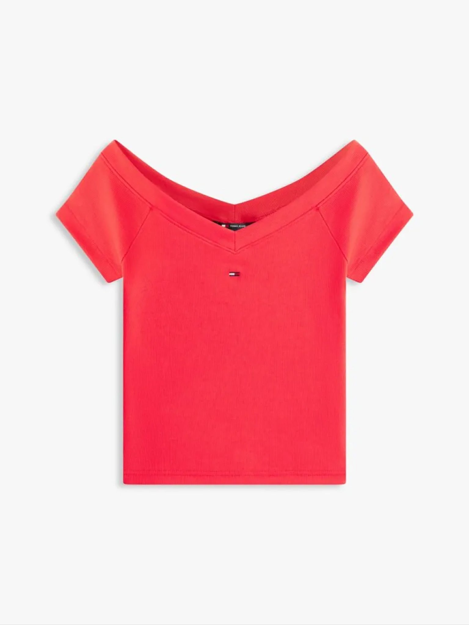 Γυναικεία μπλούζα ριπ TJW SLIM OFF SHOULDER RIB SS TOP DW0DW22265XK3 | DW0DW22265XK3