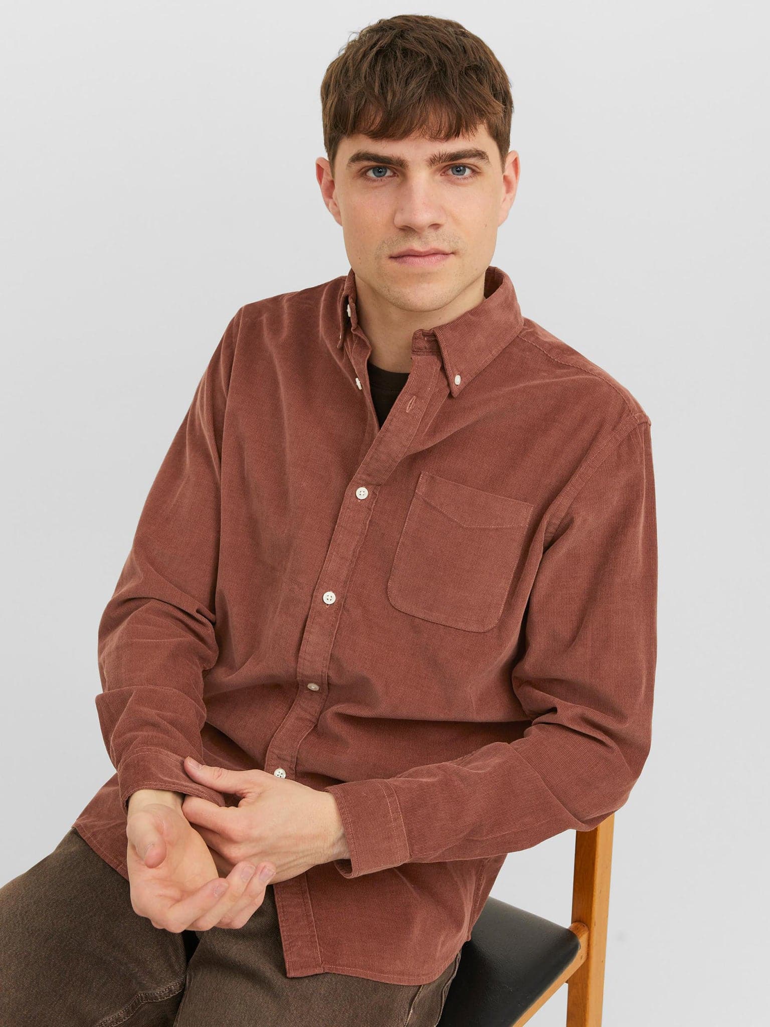 Ανδρικό πουκάμισο κοτλέ JPRBROOK CORD SHIRT L/S 12237938 | 12237938