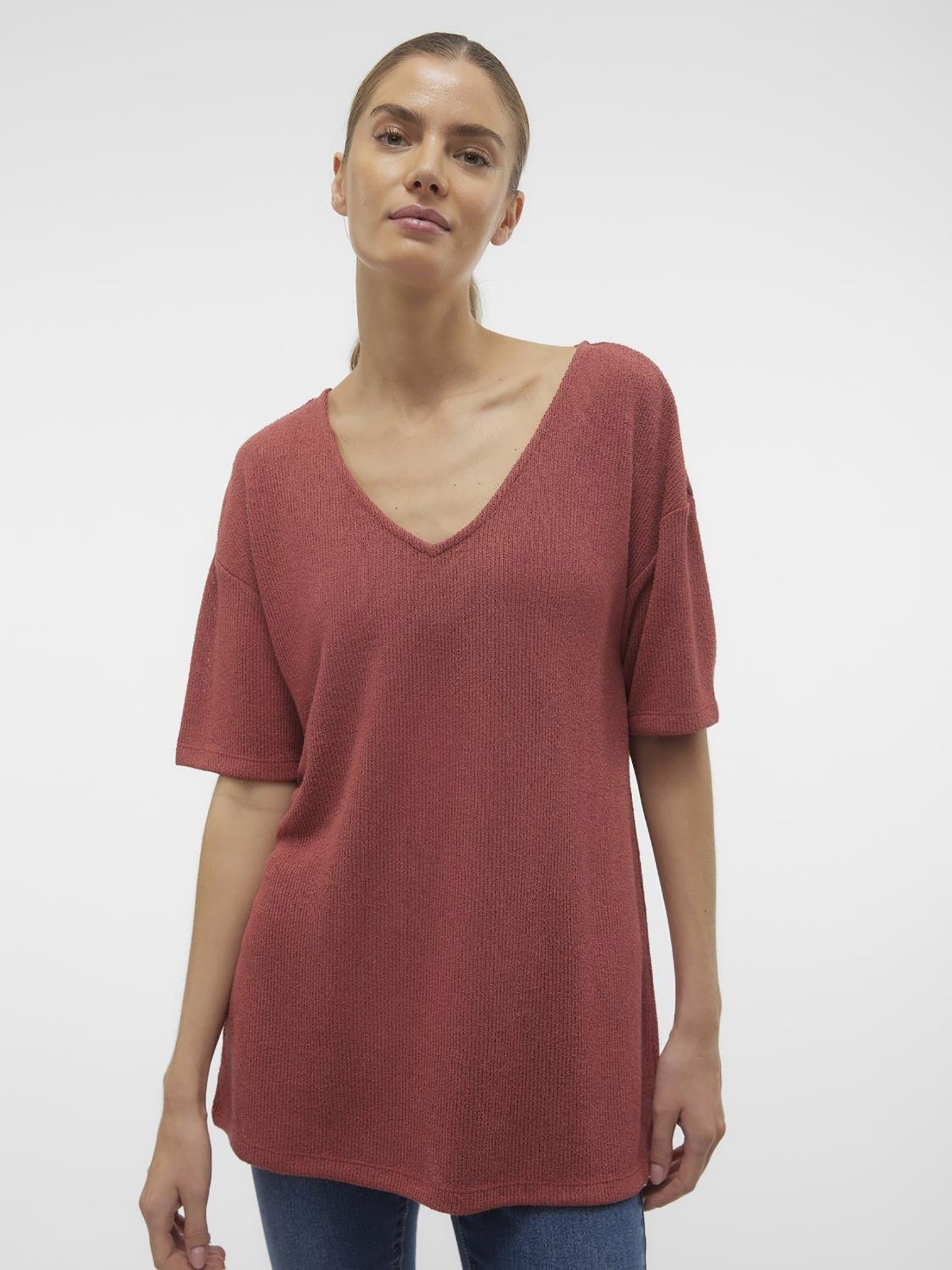 Γυναικεία μπλούζα πλεκτή VMEDDIE 2/4 V-NECK PULLOVER 10309836 | 10309836