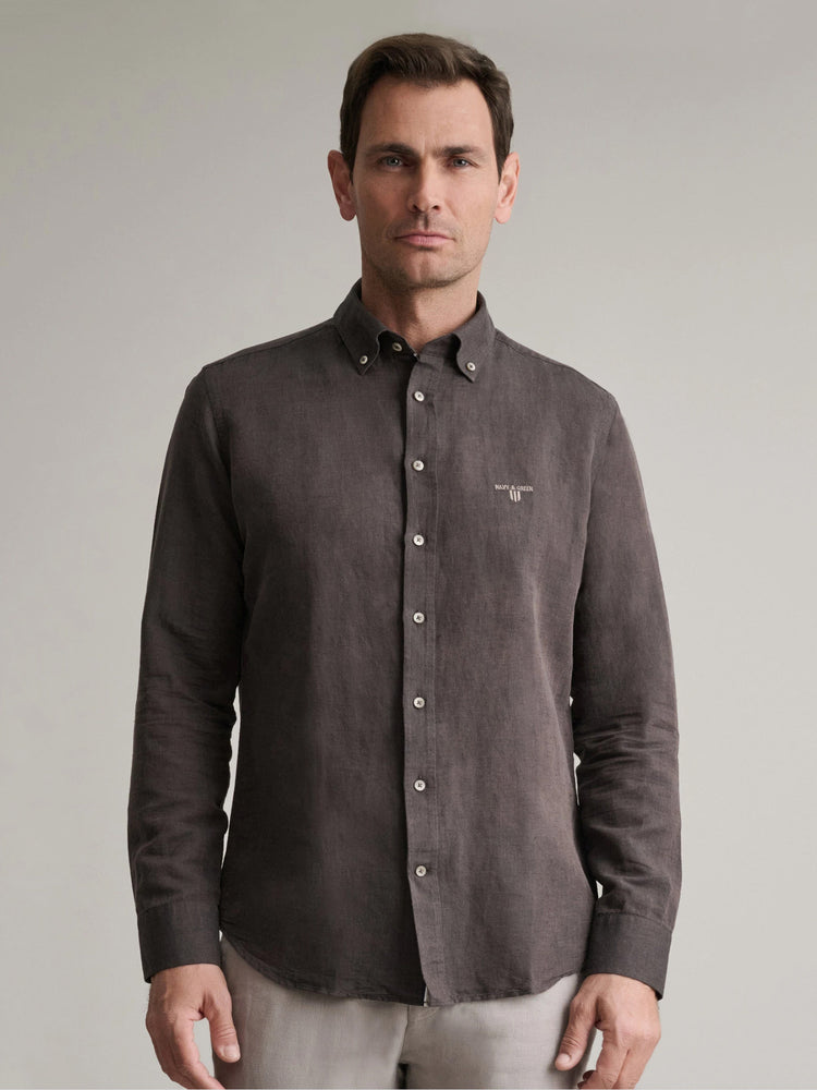 Ανδρικό πουκάμισο espresso | 24NG.GE217/1B