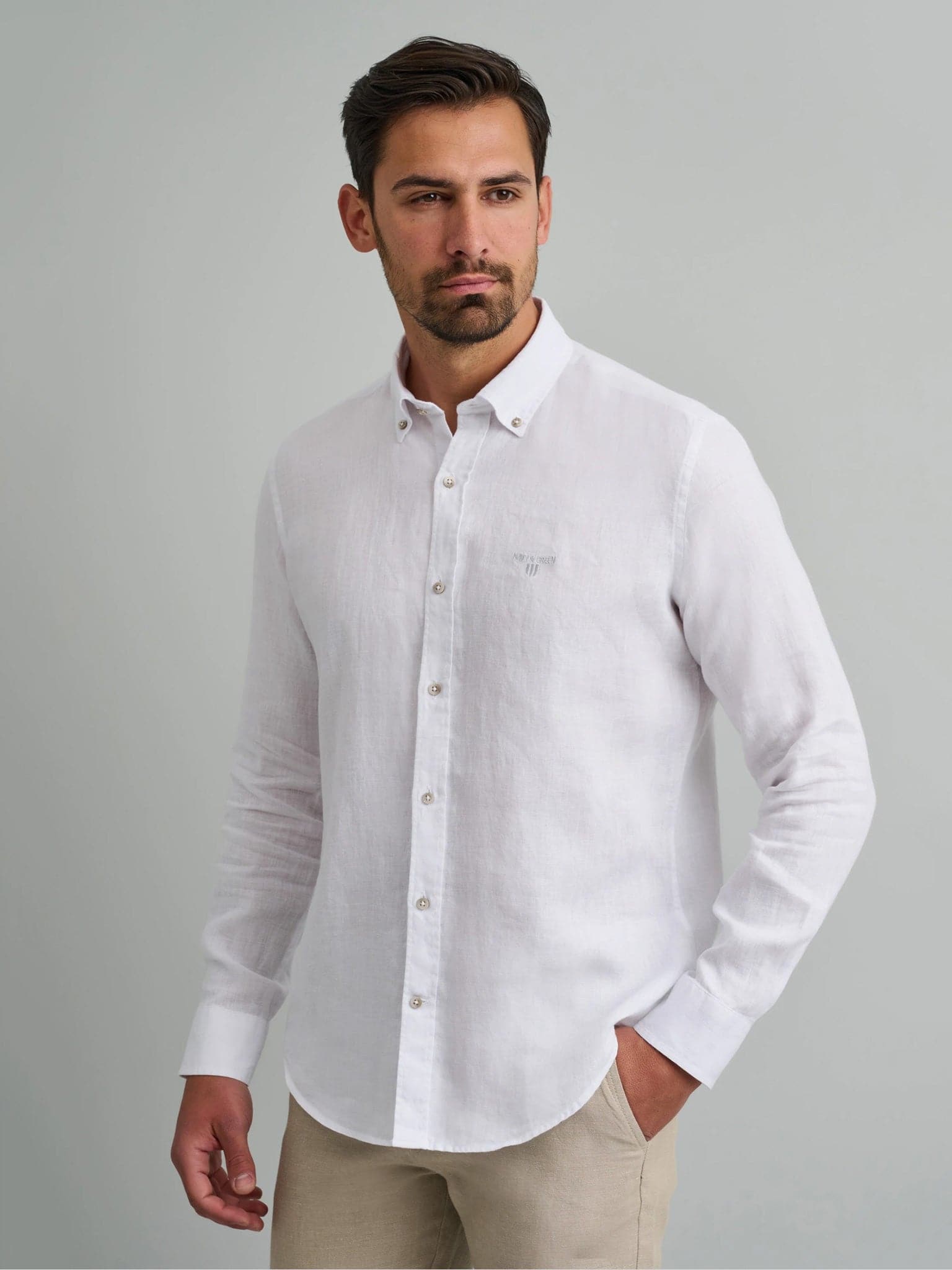 Ανδρικό πουκάμισο λινό 24NG.AG09/1B | 24NG.AG09/1B