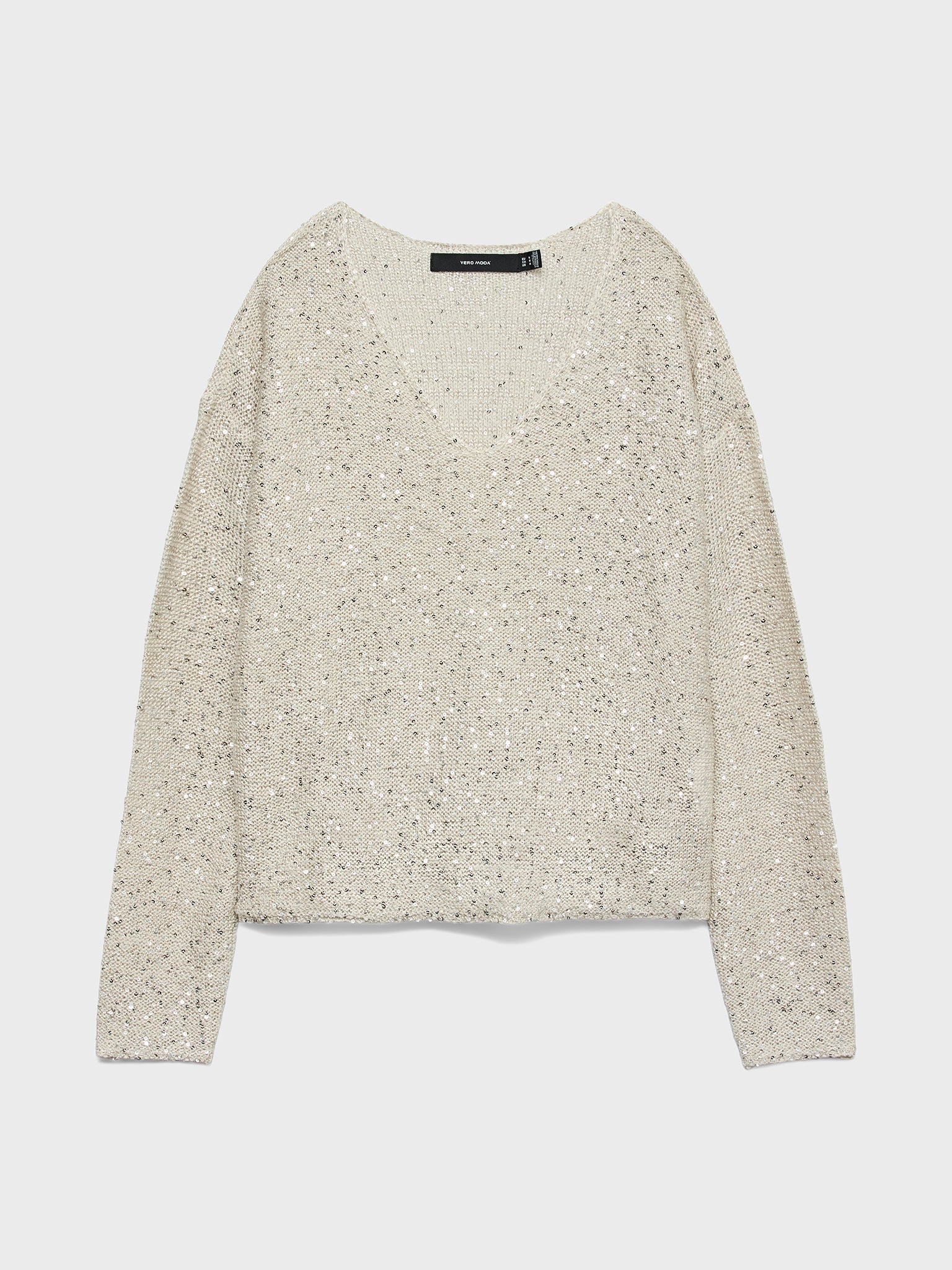 Γυναικεία μπλούζα παγιέτα VMLEILANI NEW LS V-NECK PULLOVER 10318223 | 10318223