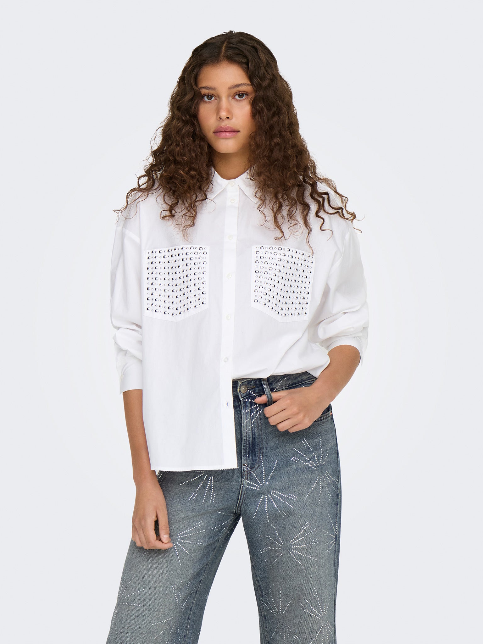 Γυναικείο πουκάμισο ONLGITHA LIFE LS STUDDED SHIRT 15334082 | 15334082