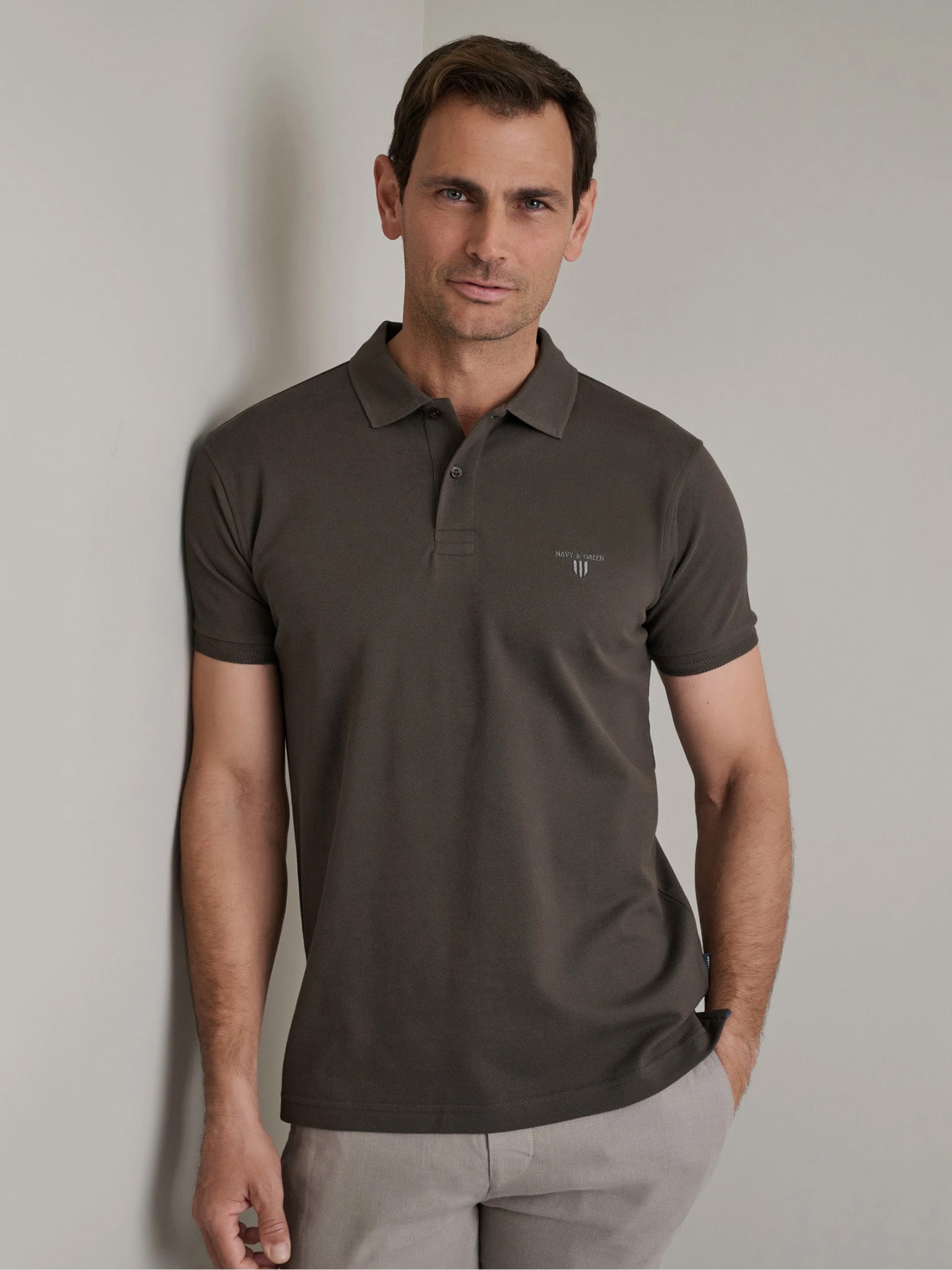 Ανδρικό polo olive brown 24EY.007/PL/YL.2 | 24EY.007/PL/YL.2