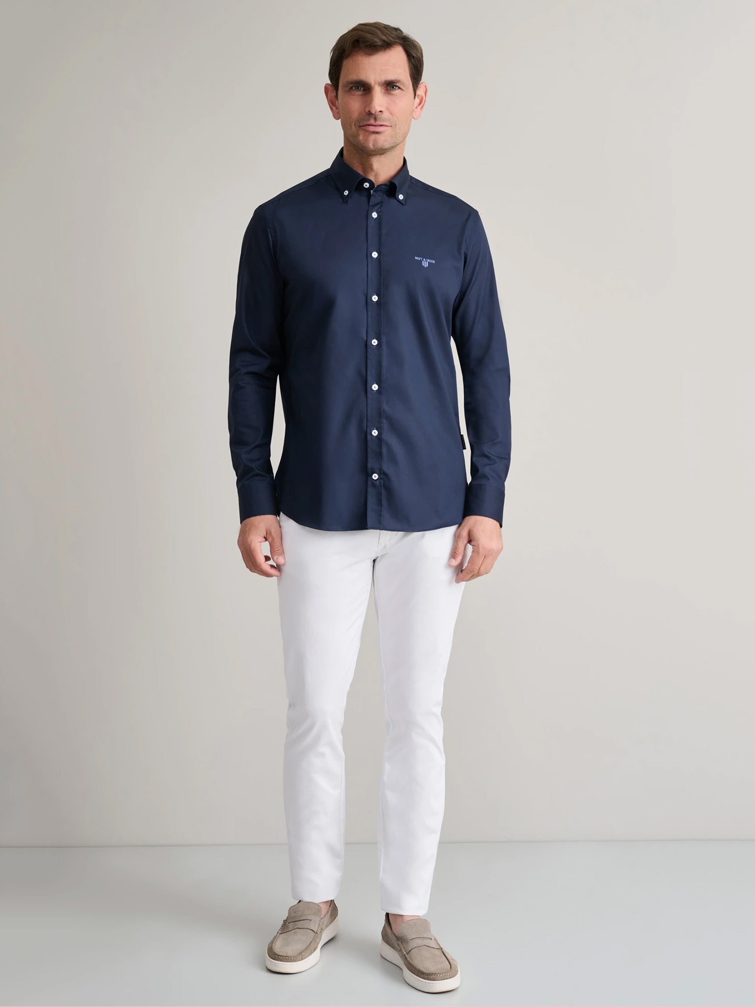 Ανδρικό πουκάμισο DK blue 24NG.BX220/1B.3 | 24NG.BX220/1B.3
